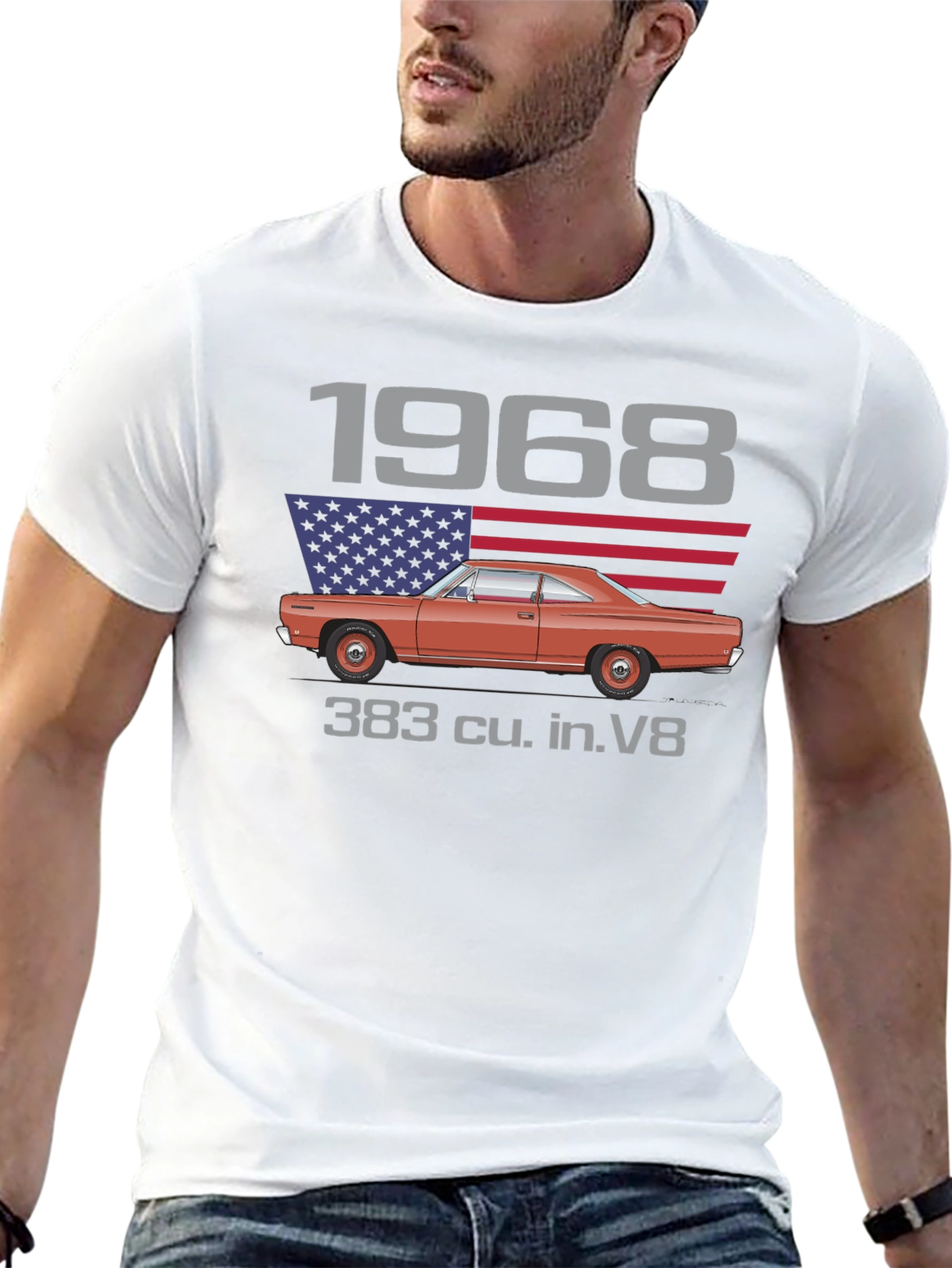 1968 Classic Car V8 Graphic T-Shirt