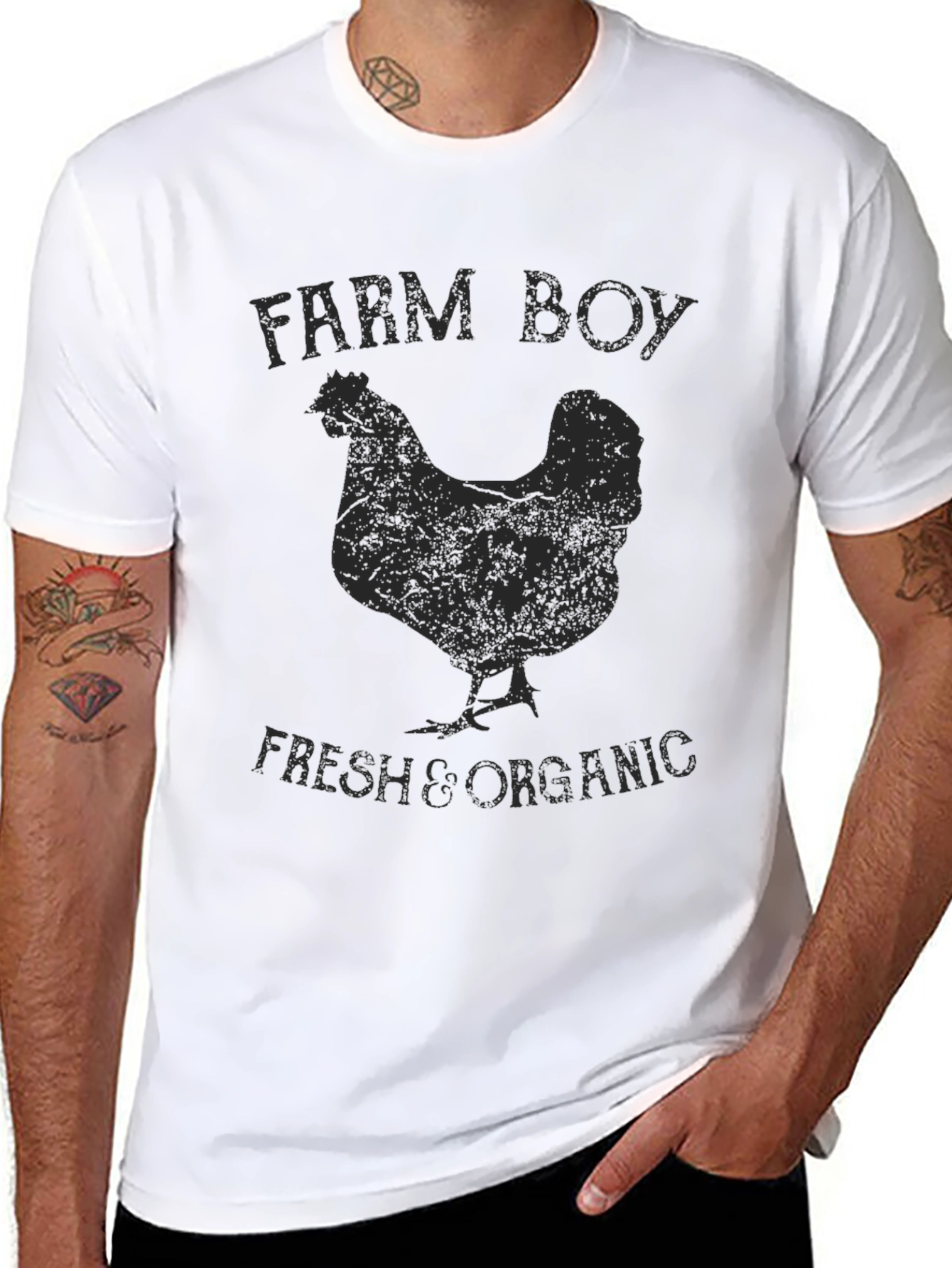 Farm Boy Fresh & Organic Chicken Graphic Tee