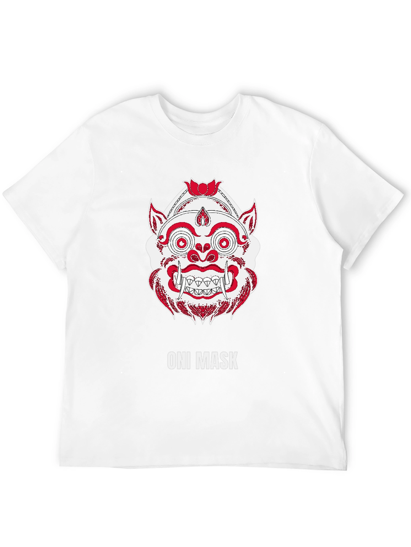 Oni Mask Graphic Tee - Japanese Demon Design