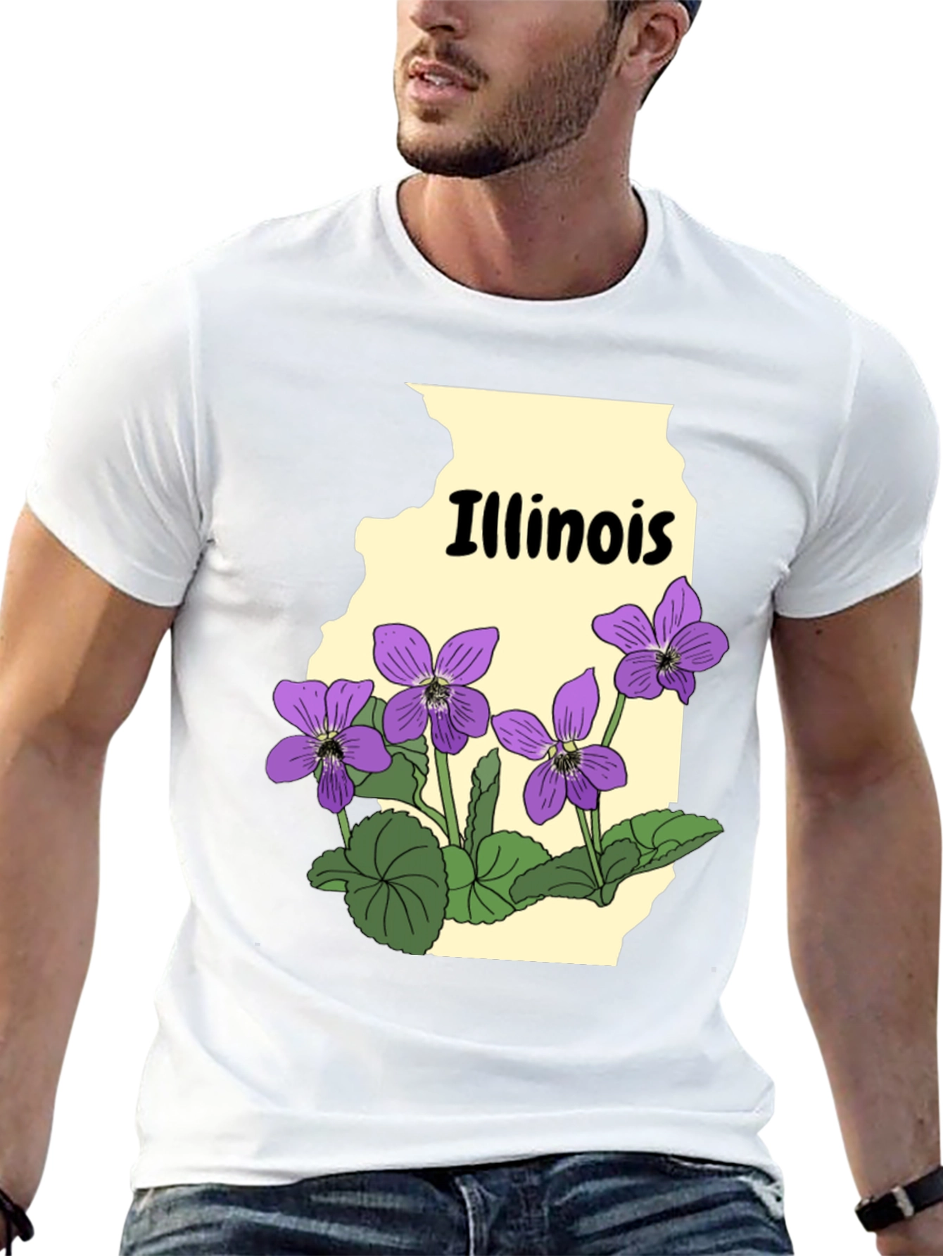 Illinois Violet Graphic T-Shirt - State Flower Tee