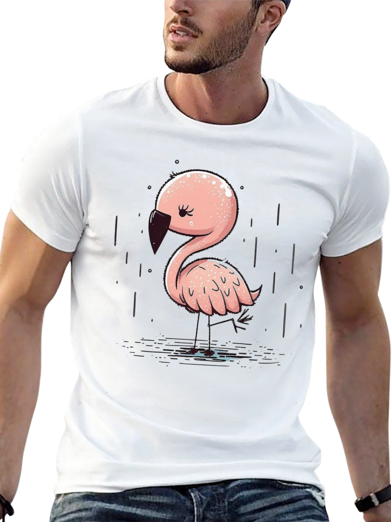 Cute Flamingo Graphic T-Shirt