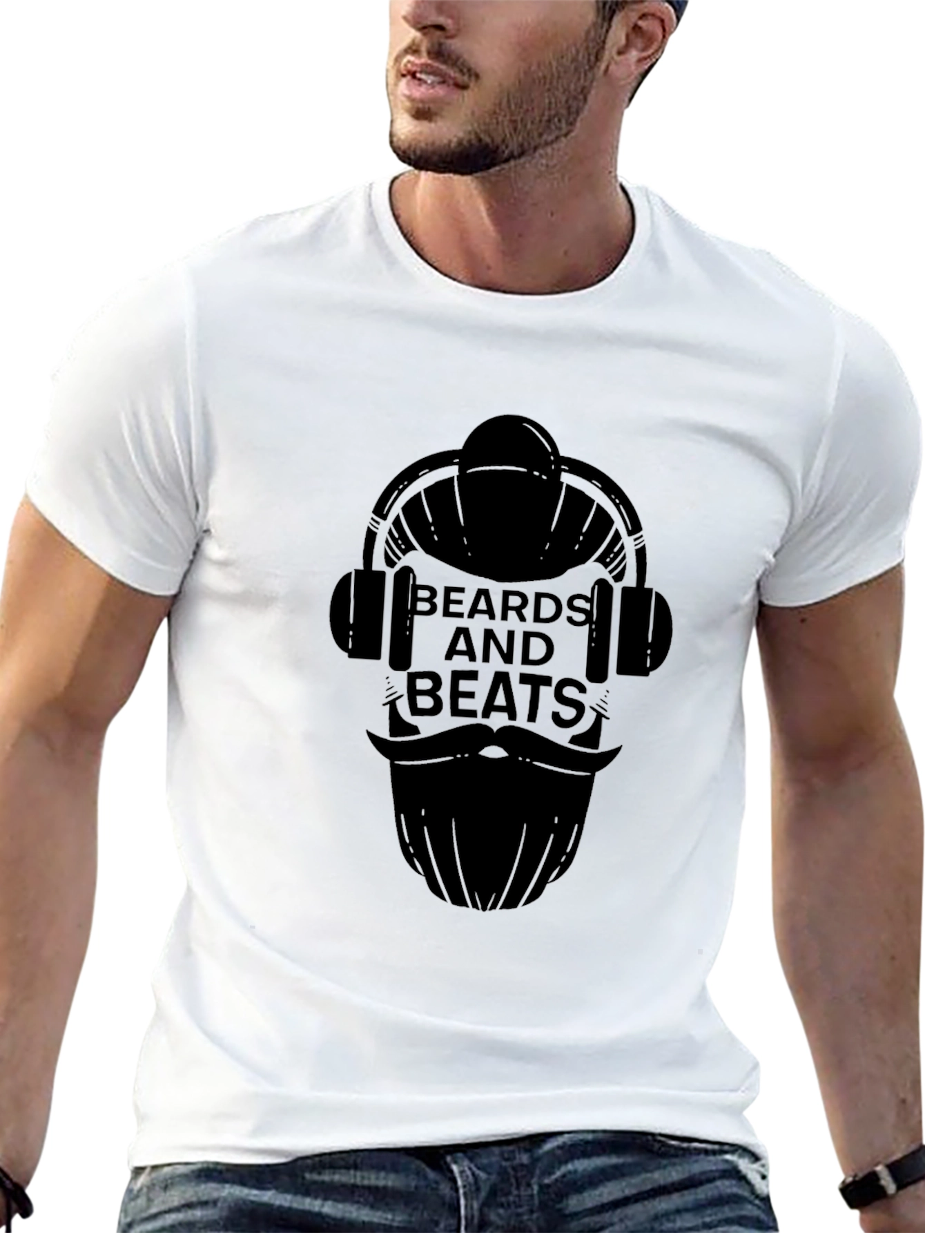 Beards and Beats Black Graphic Tee