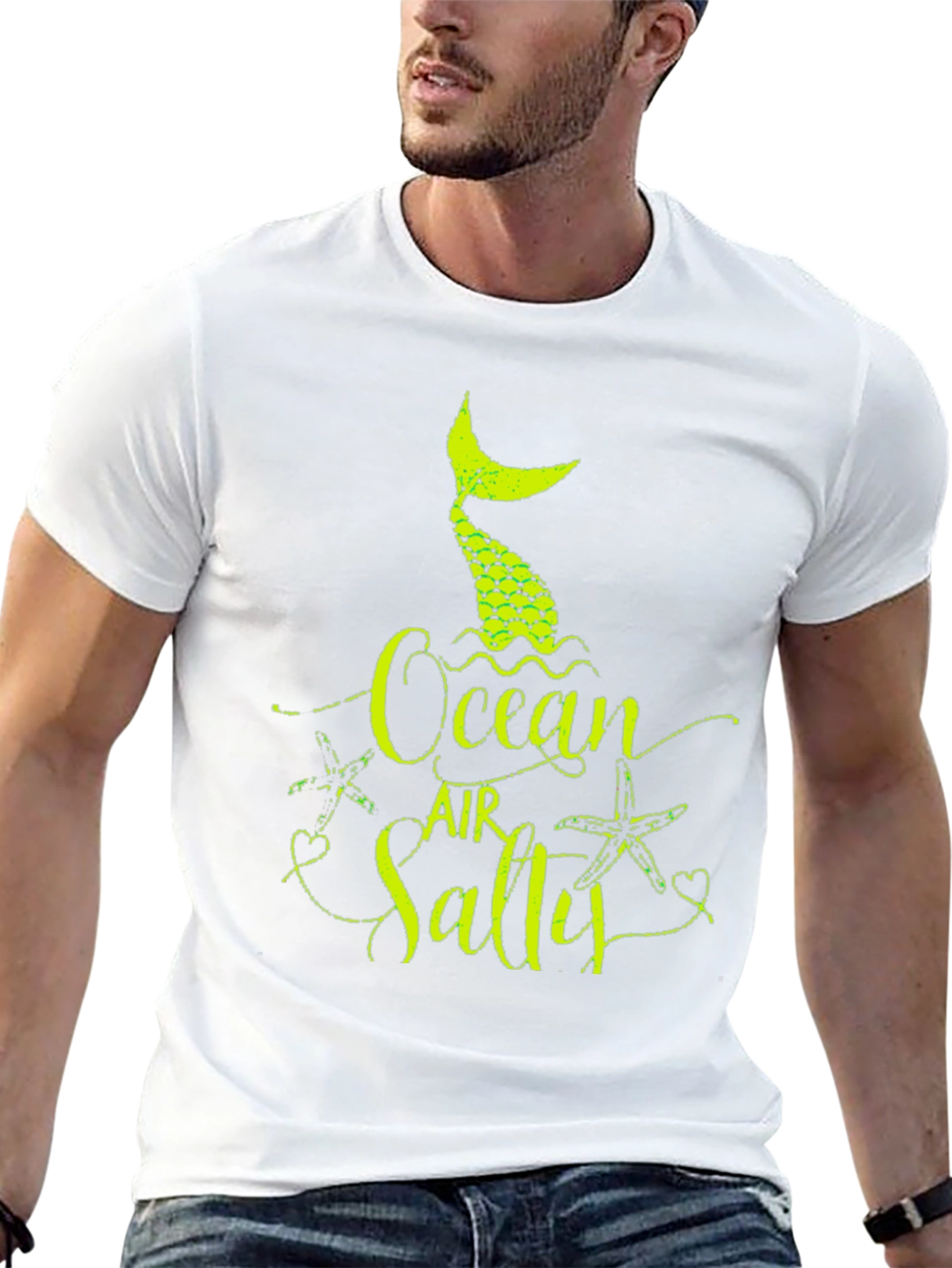 Ocean Air Salty Mermaid Black T-Shirt
