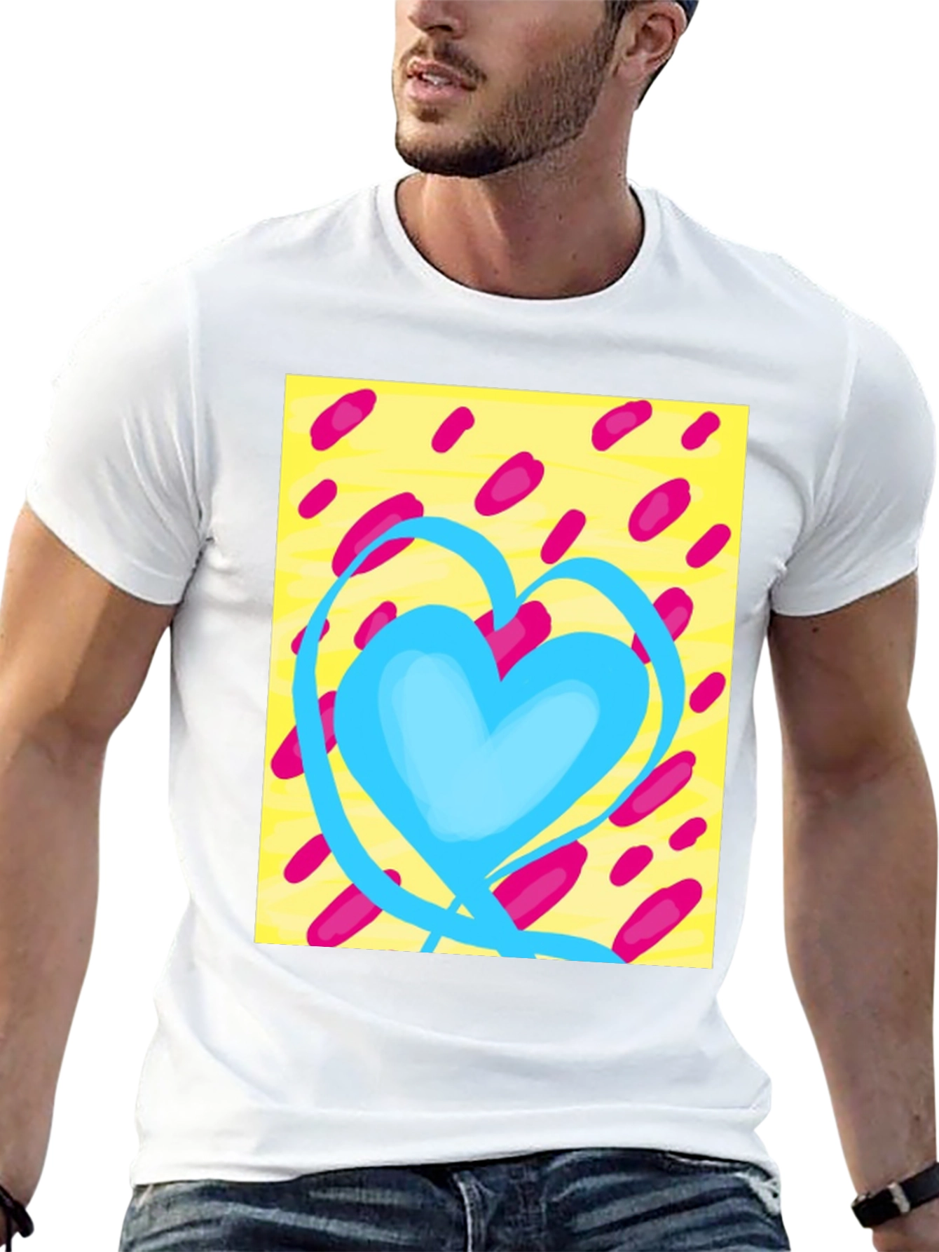 Funky Heart Graphic Tee - Casual Style