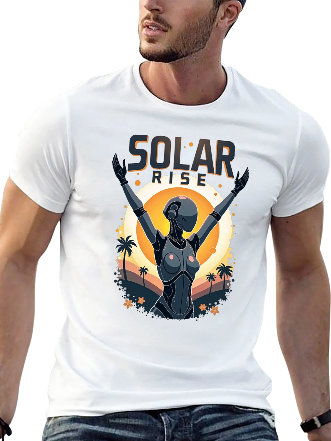 Solar Rise Robot T-Shirt - Sci-Fi Apparel