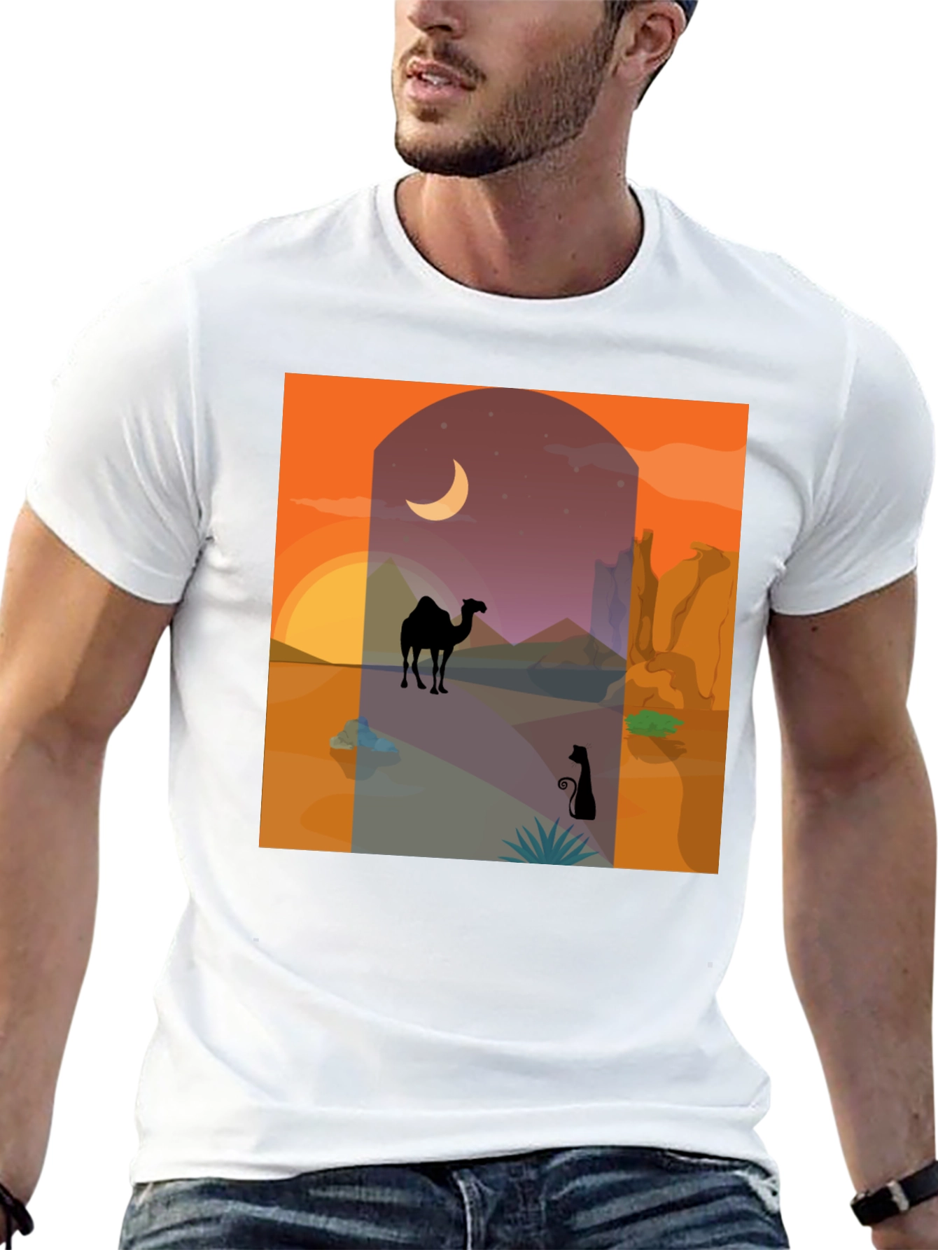 Desert Scene Graphic Tee - Stylish & Unique