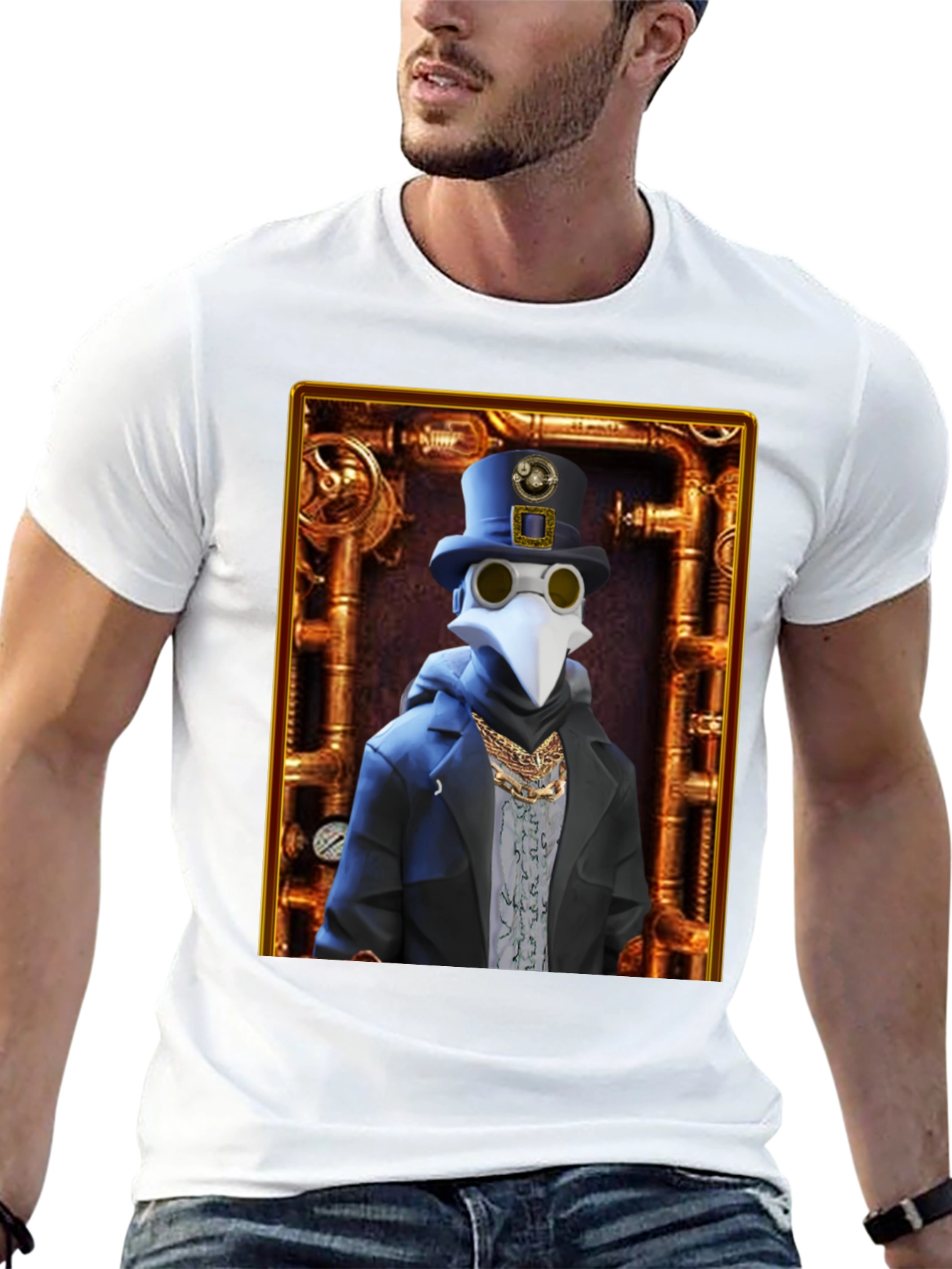Steampunk Plague Doctor Graphic T-Shirt - Unique Design