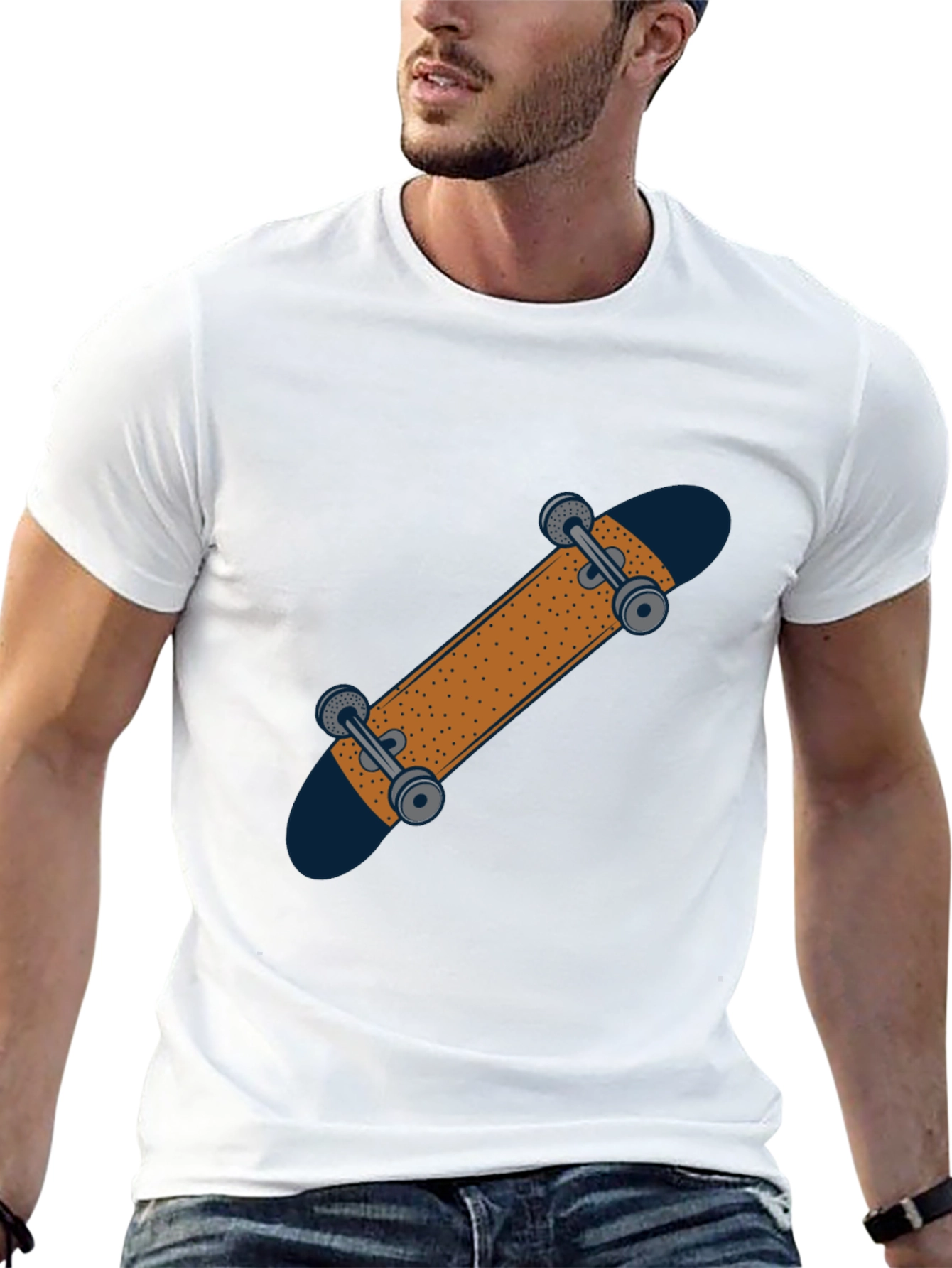 Skateboard Graphic T-Shirt - Casual Style