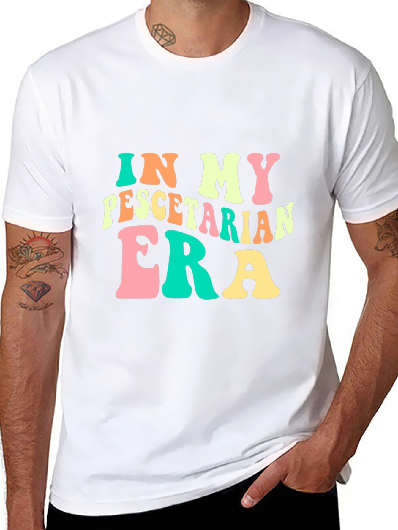 Pescatarian Era Black Graphic T-Shirt