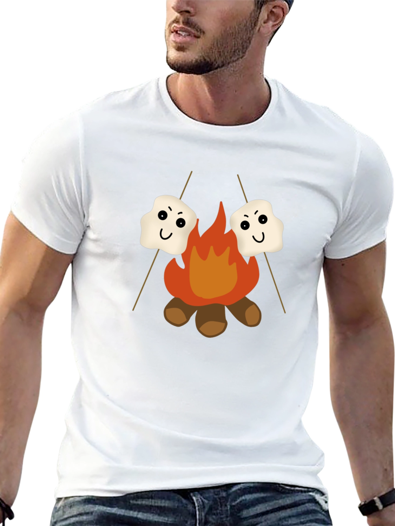 Campfire Marshmallow Graphic T-Shirt