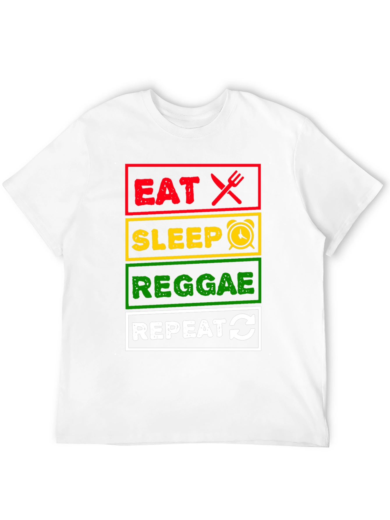 Eat Sleep Reggae Repeat Black T-Shirt