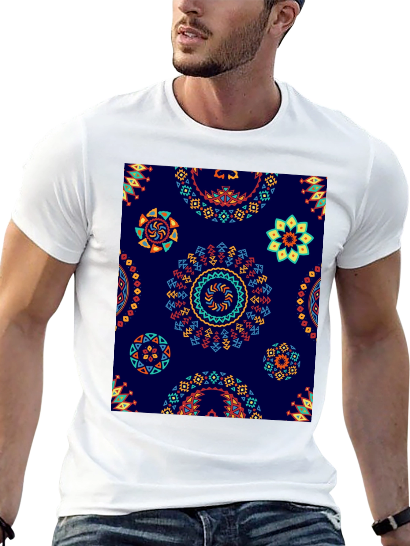 Aztec Mandala Print T-Shirt