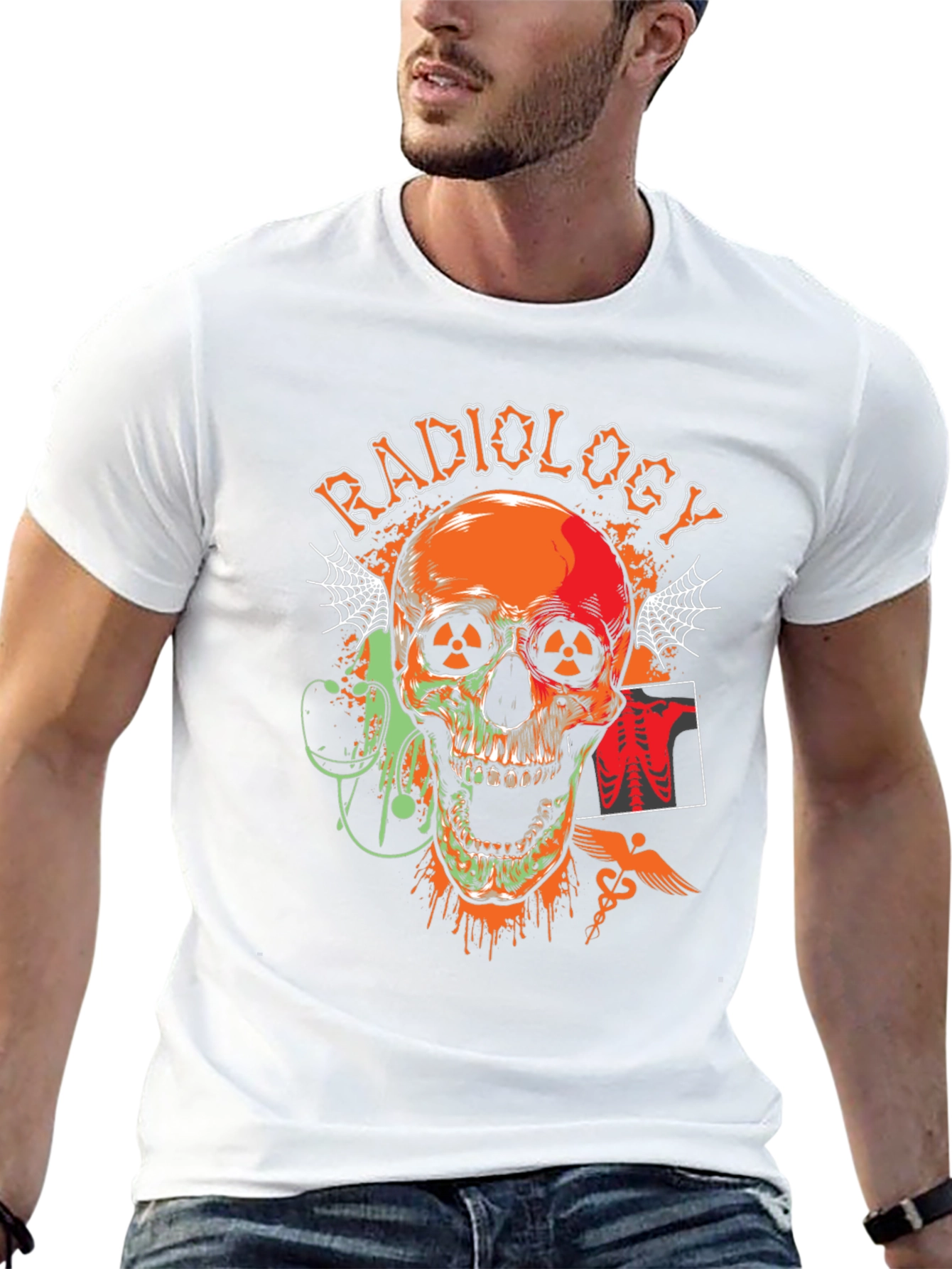 Radiology Skull Graphic T-Shirt - Black
