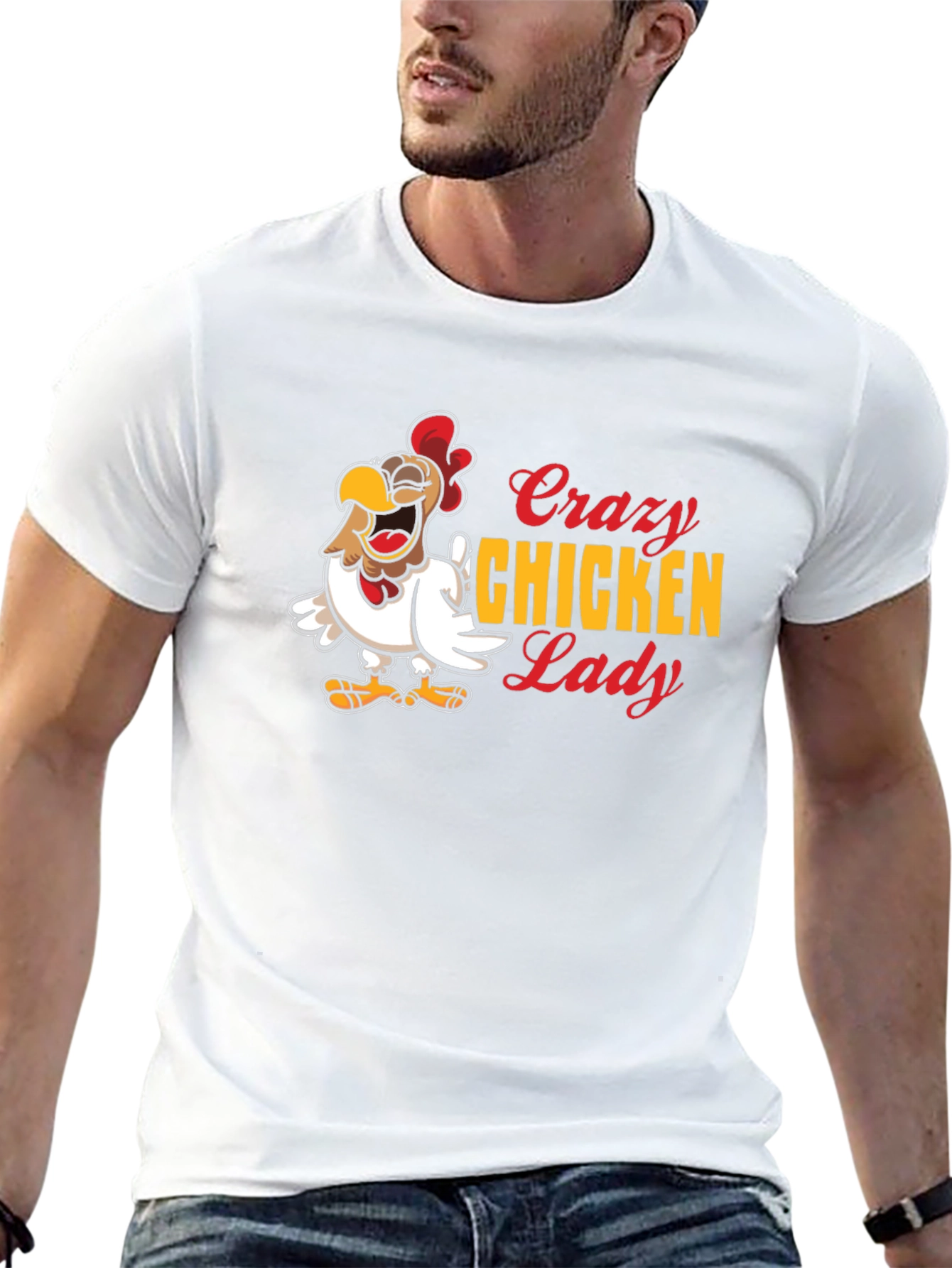 Crazy Chicken Lady Graphic Tee - Black