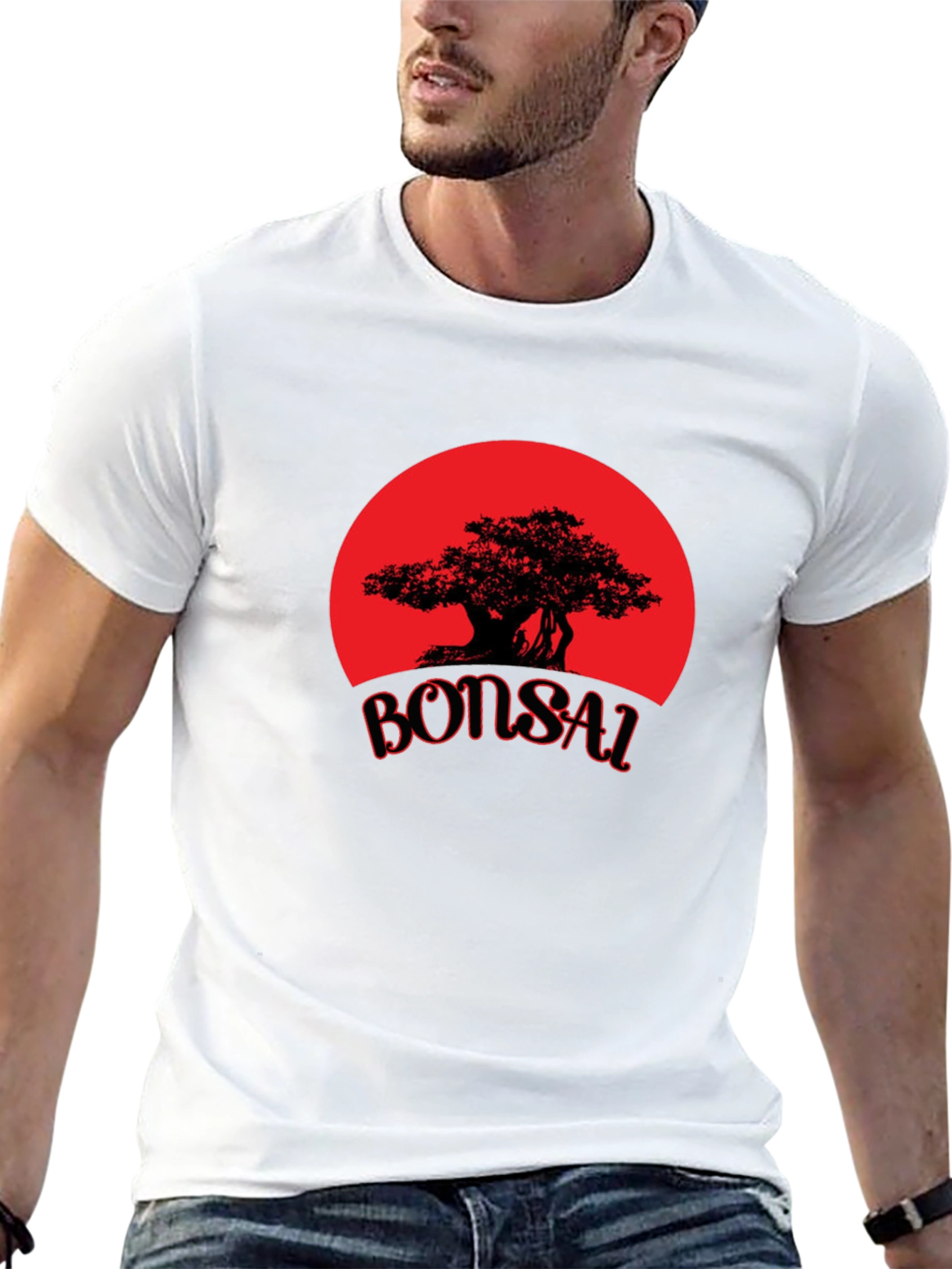 Bonsai Tree Graphic Tee - Stylish Black T-Shirt