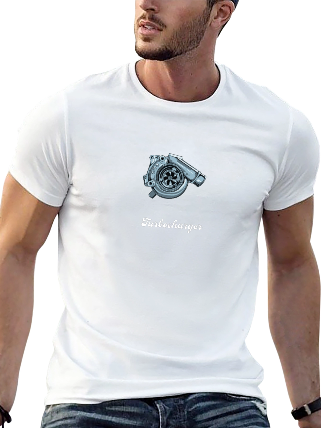 Turbocharger Graphic Tee - Black Cotton T-Shirt