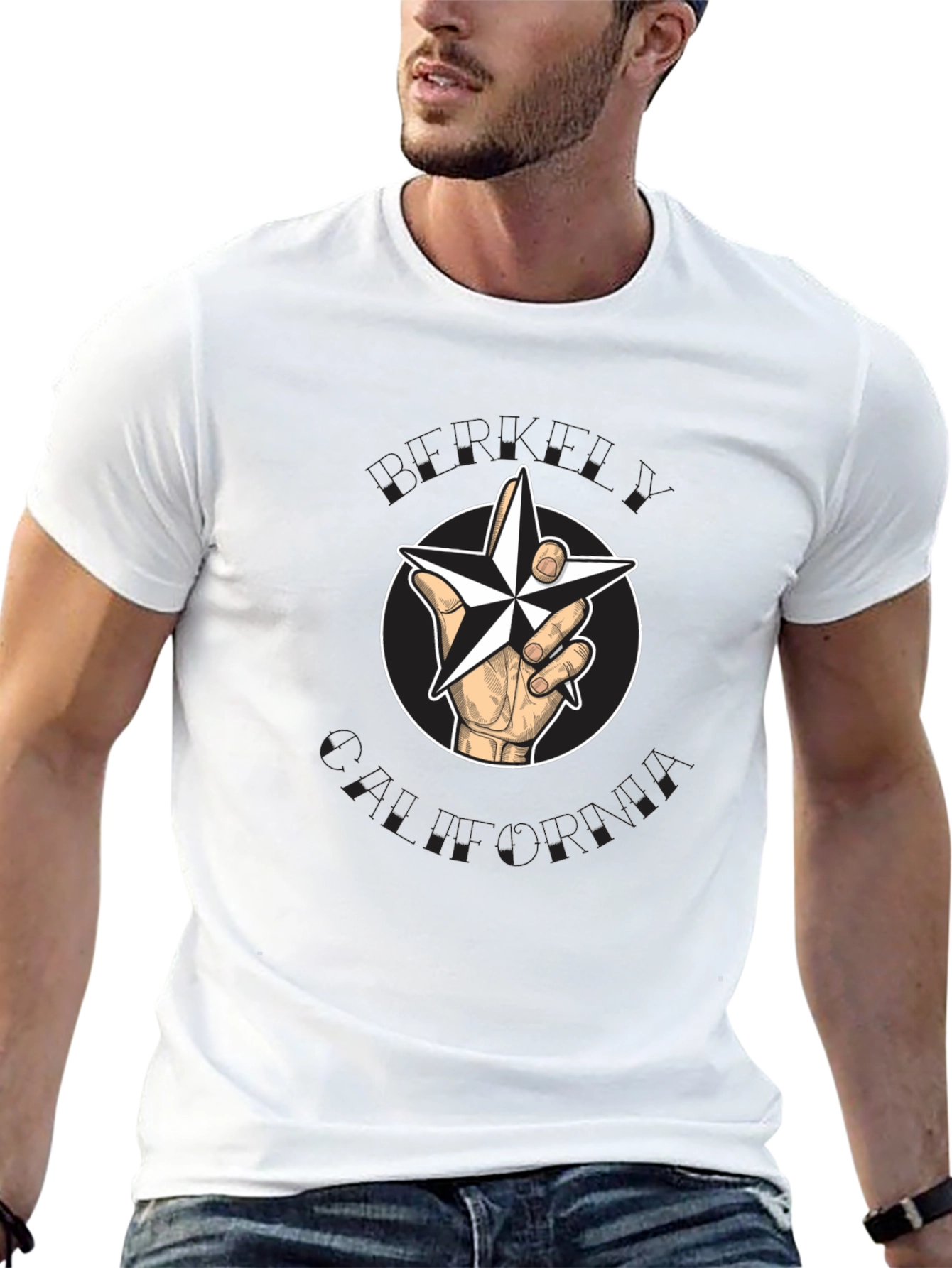 Star Hand Graphic Black T-Shirt