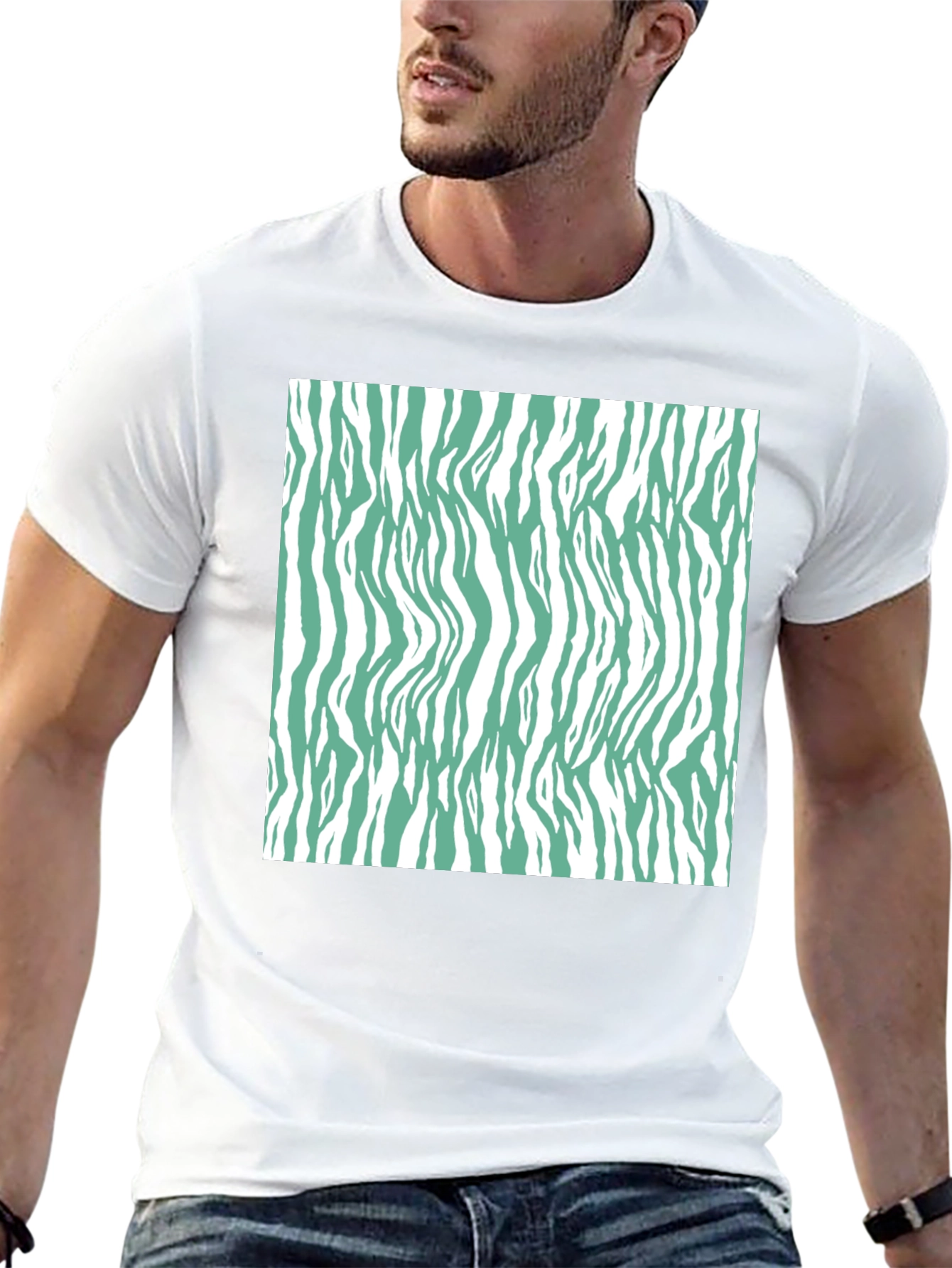 Zebra Print T-Shirt - Black Casual Tee