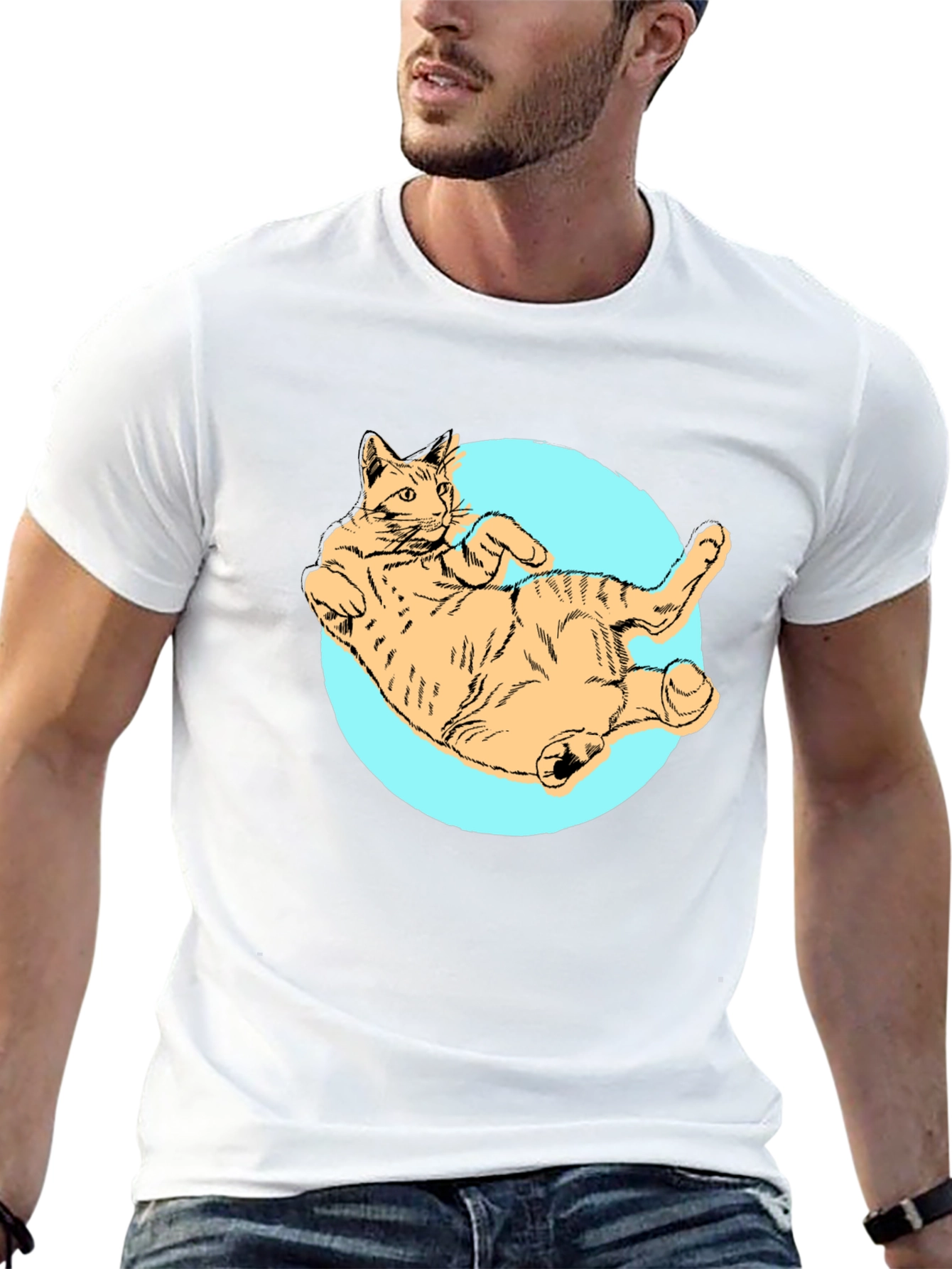 Cat Graphic Tee - Mens Black T-Shirt
