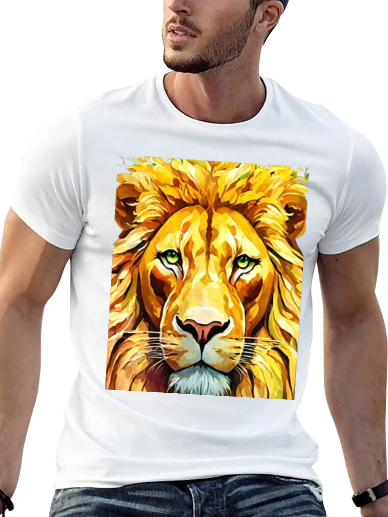 Lion Graphic T-Shirt - Bold Animal Print Tee