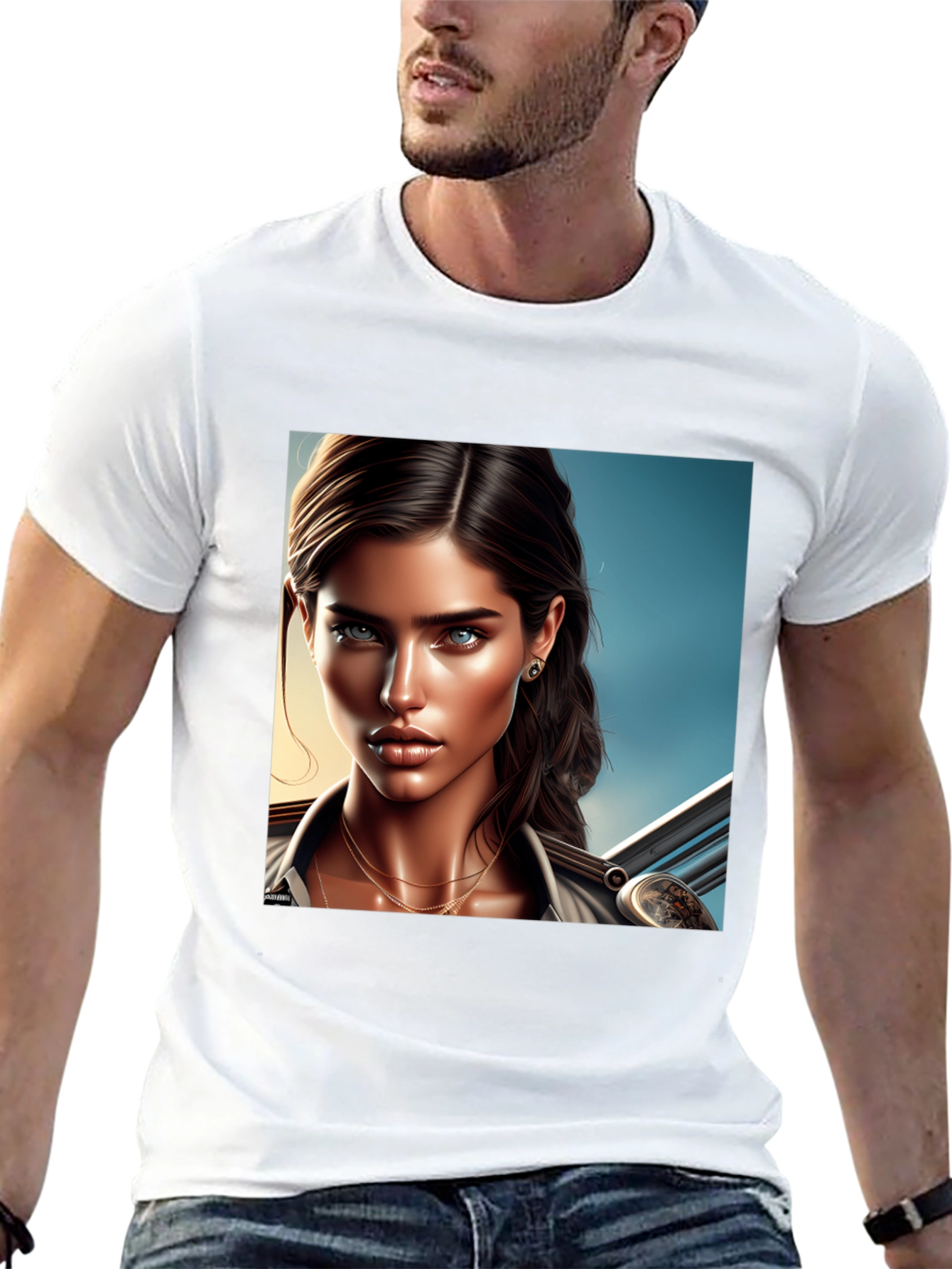 Womens Graphic Tee - Art Illustration Print
