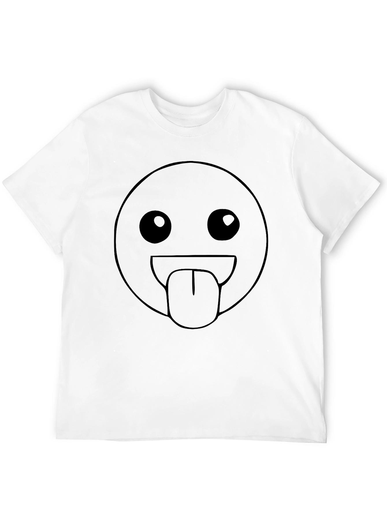 Silly Face Emoji Black T-Shirt