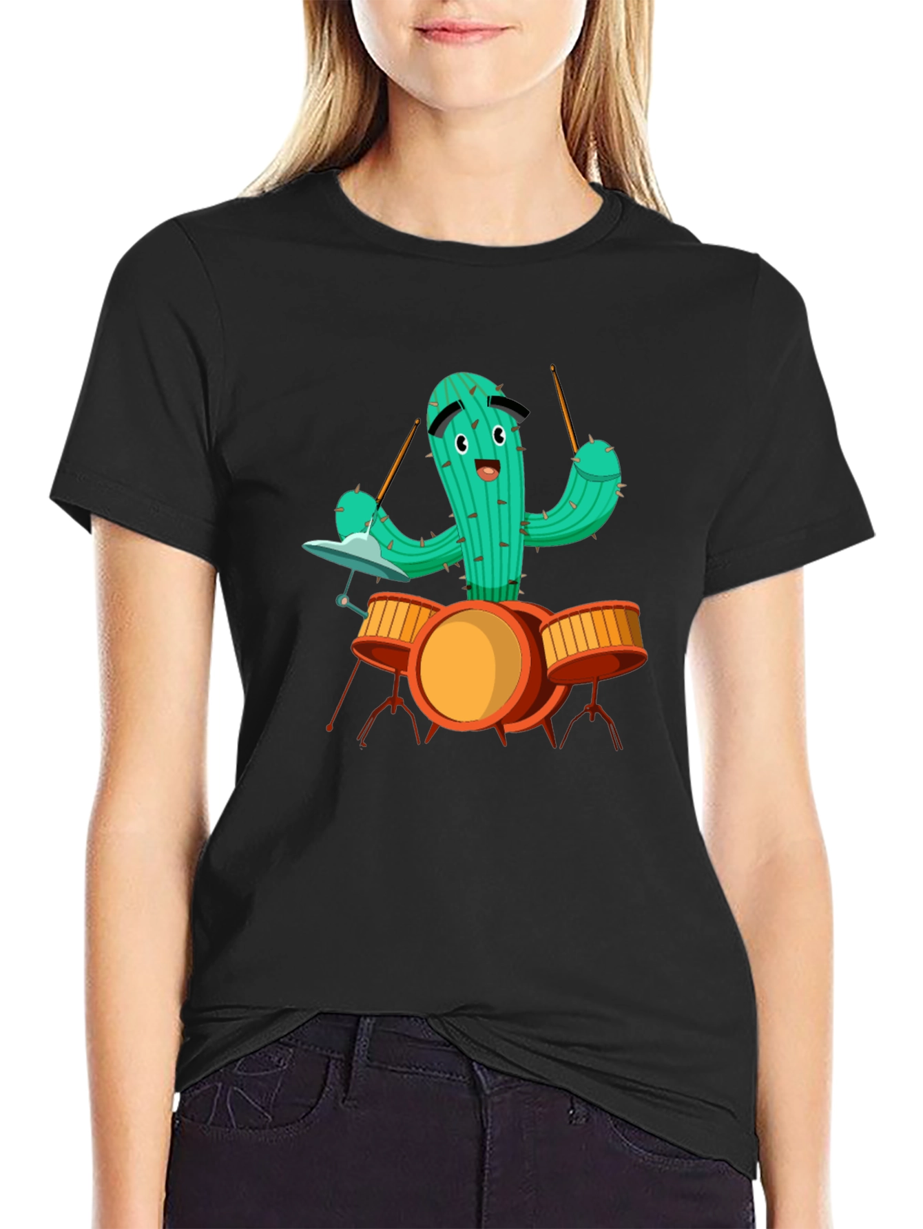 Cactus Drummer Black T-Shirt