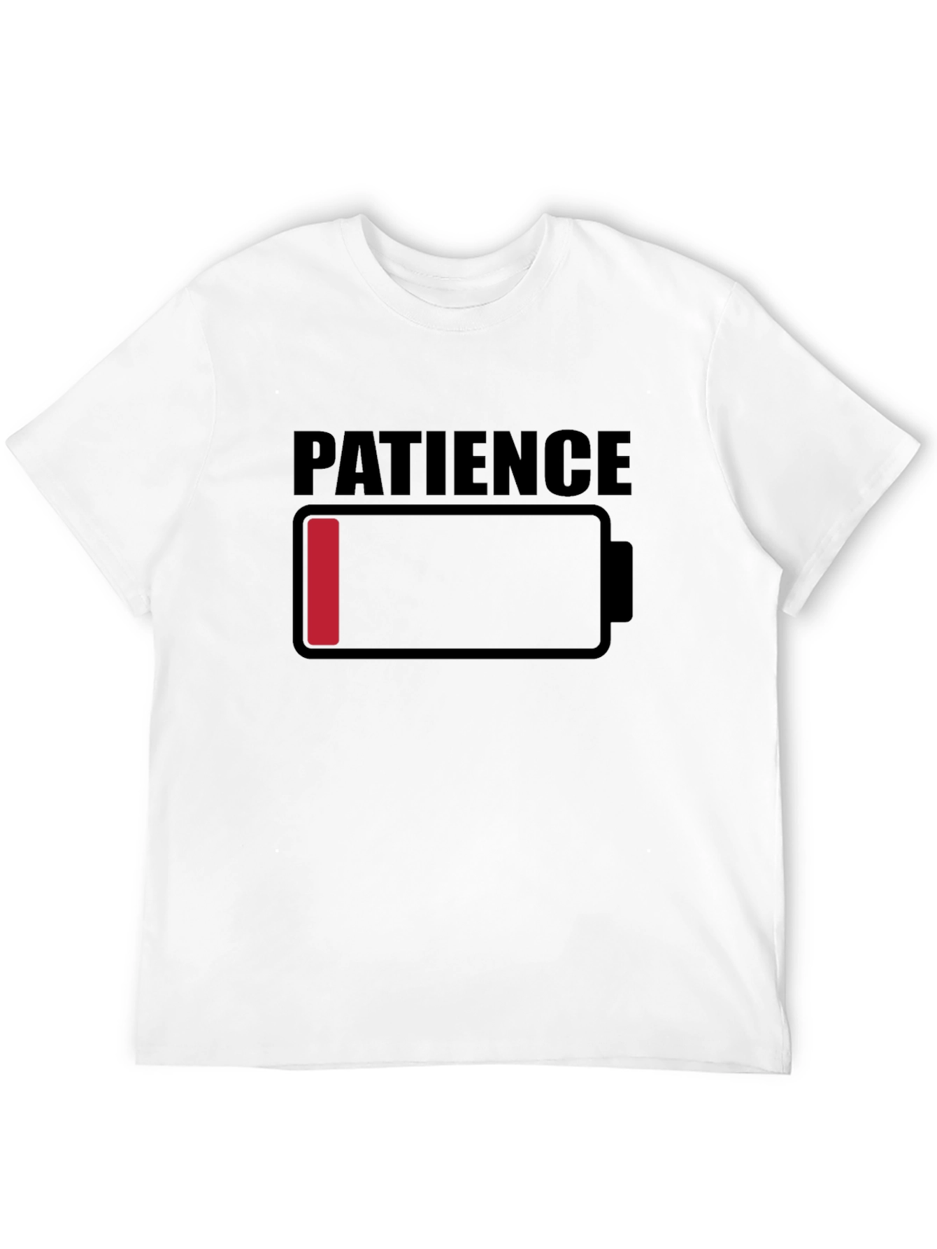 Patience Low Battery Graphic T-Shirt - Black