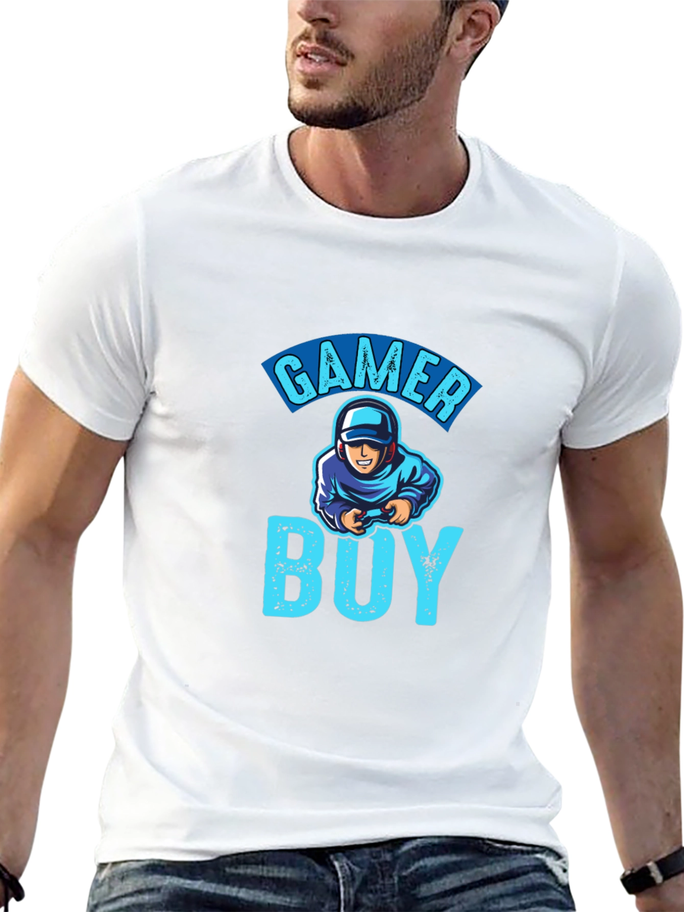 Gamer Boy Graphic T-Shirt - Black Cotton Tee