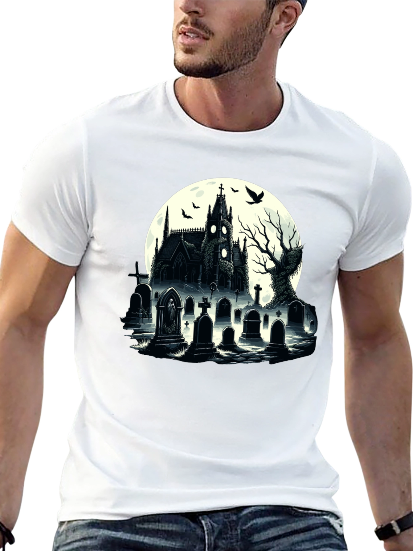 Haunted Graveyard Church T-Shirt
