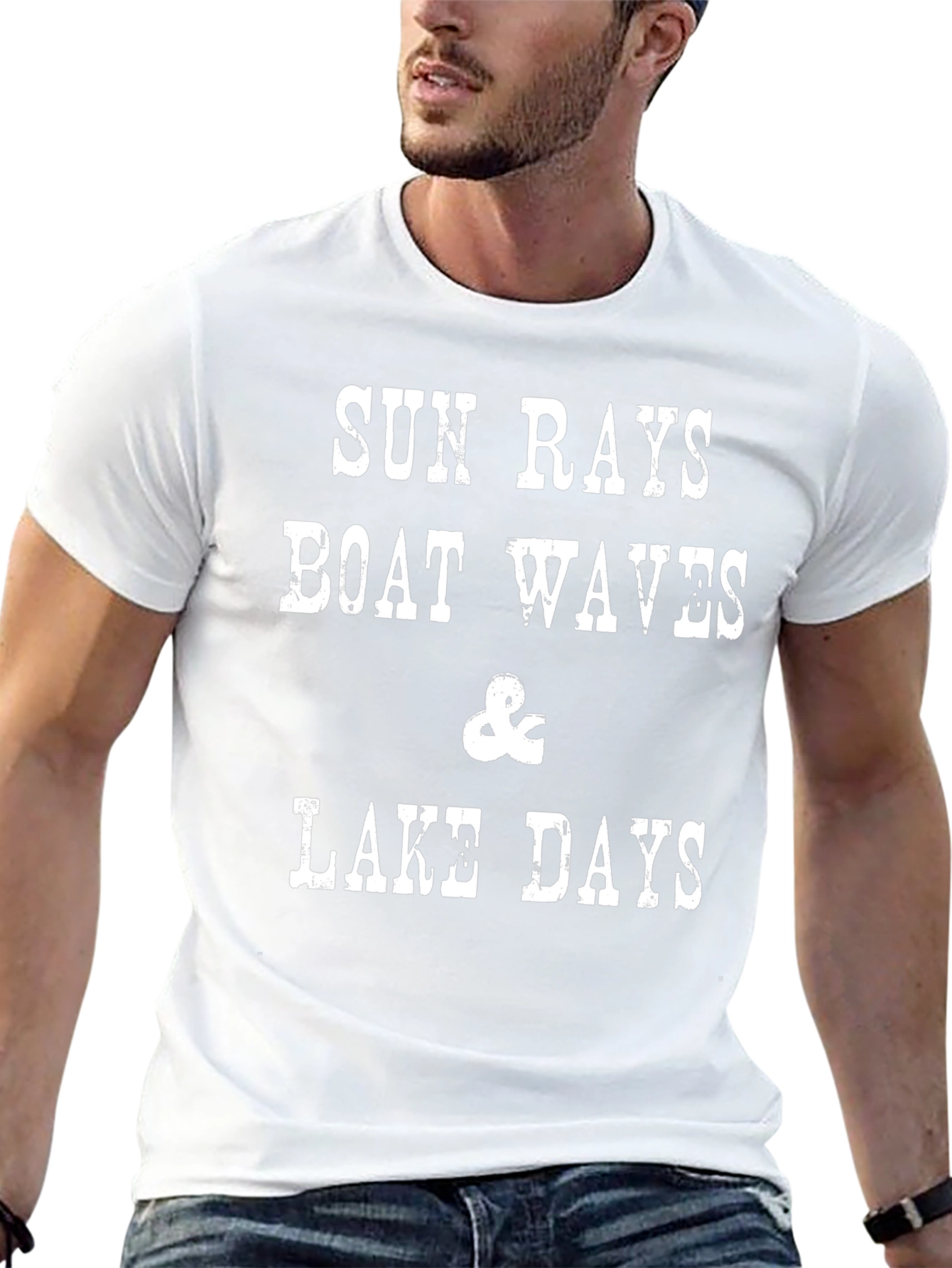 Sun Rays Boat Waves Lake Days T-Shirt
