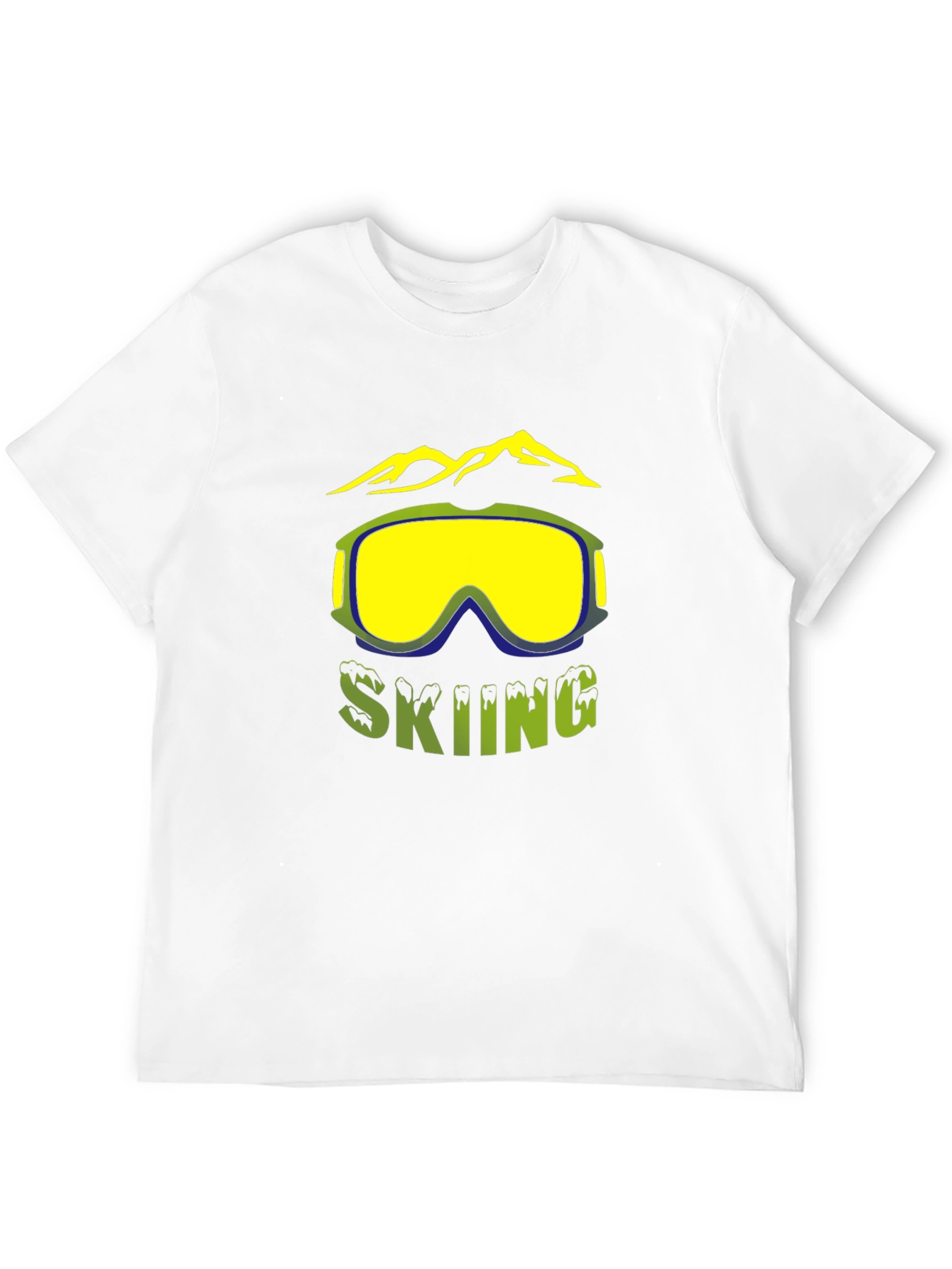 Skiing Graphic T-Shirt - Mountain & Goggles Design