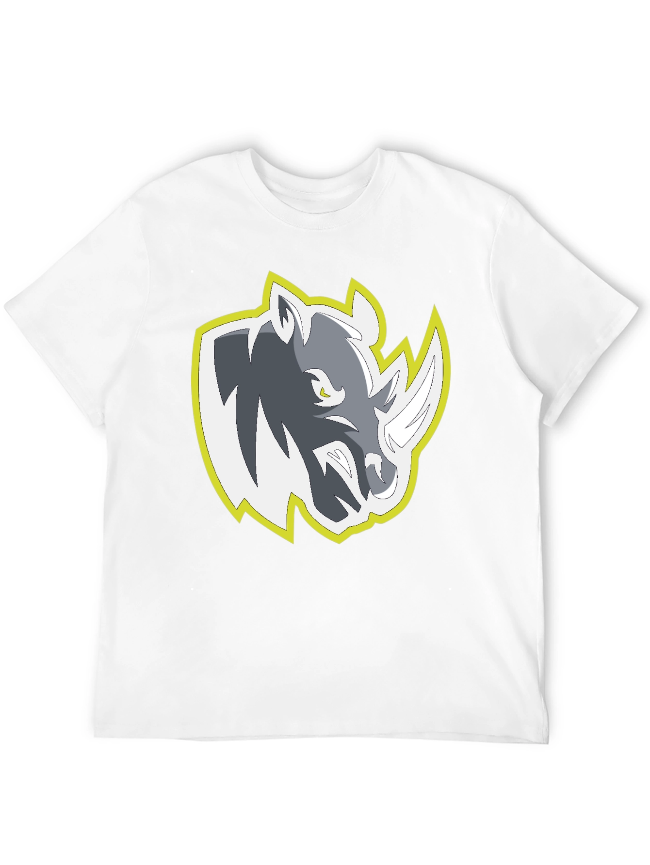 Rhino Graphic Tee - Black Crew Neck Comfort