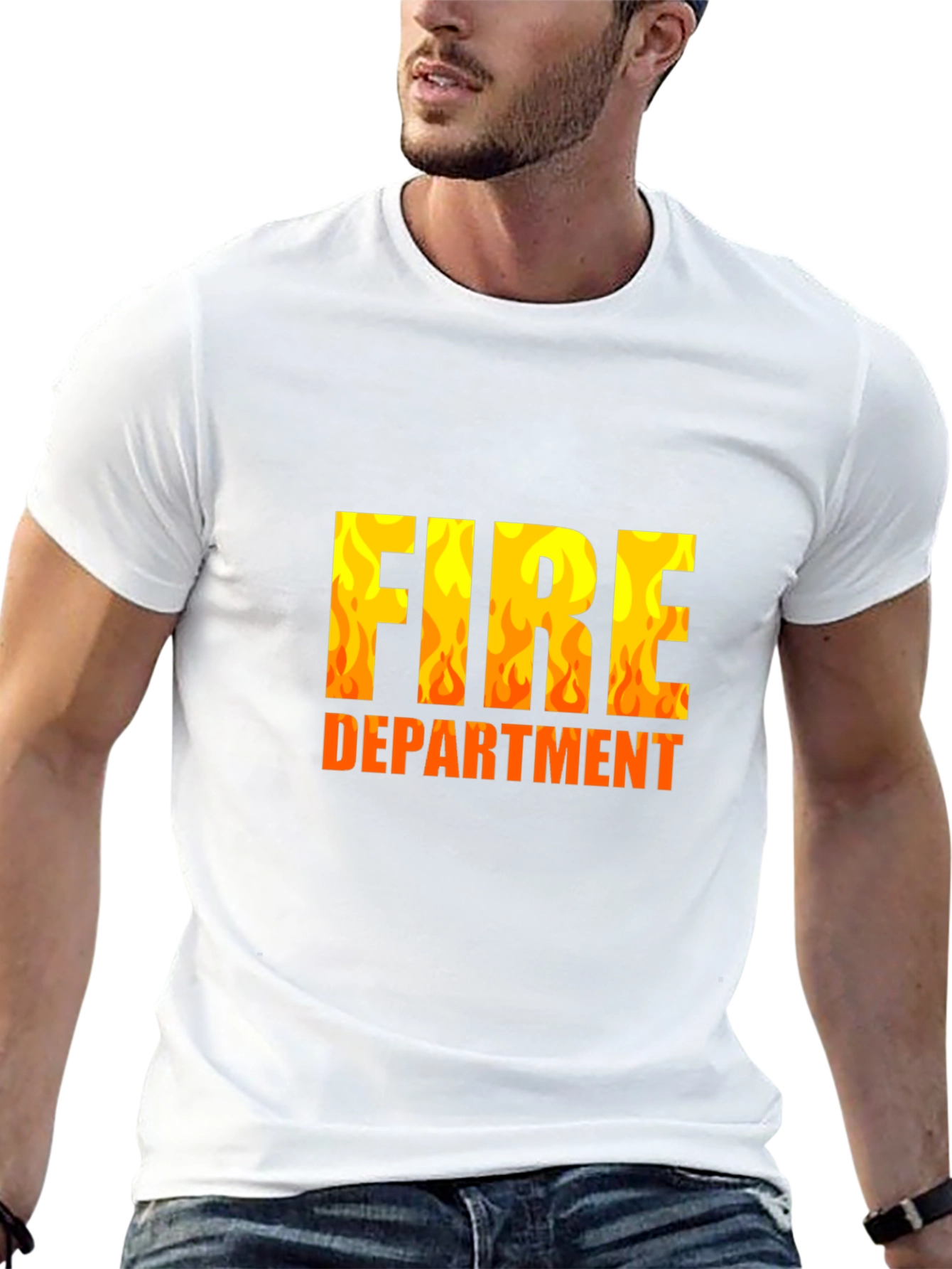 Fire Department Black Graphic T-Shirt