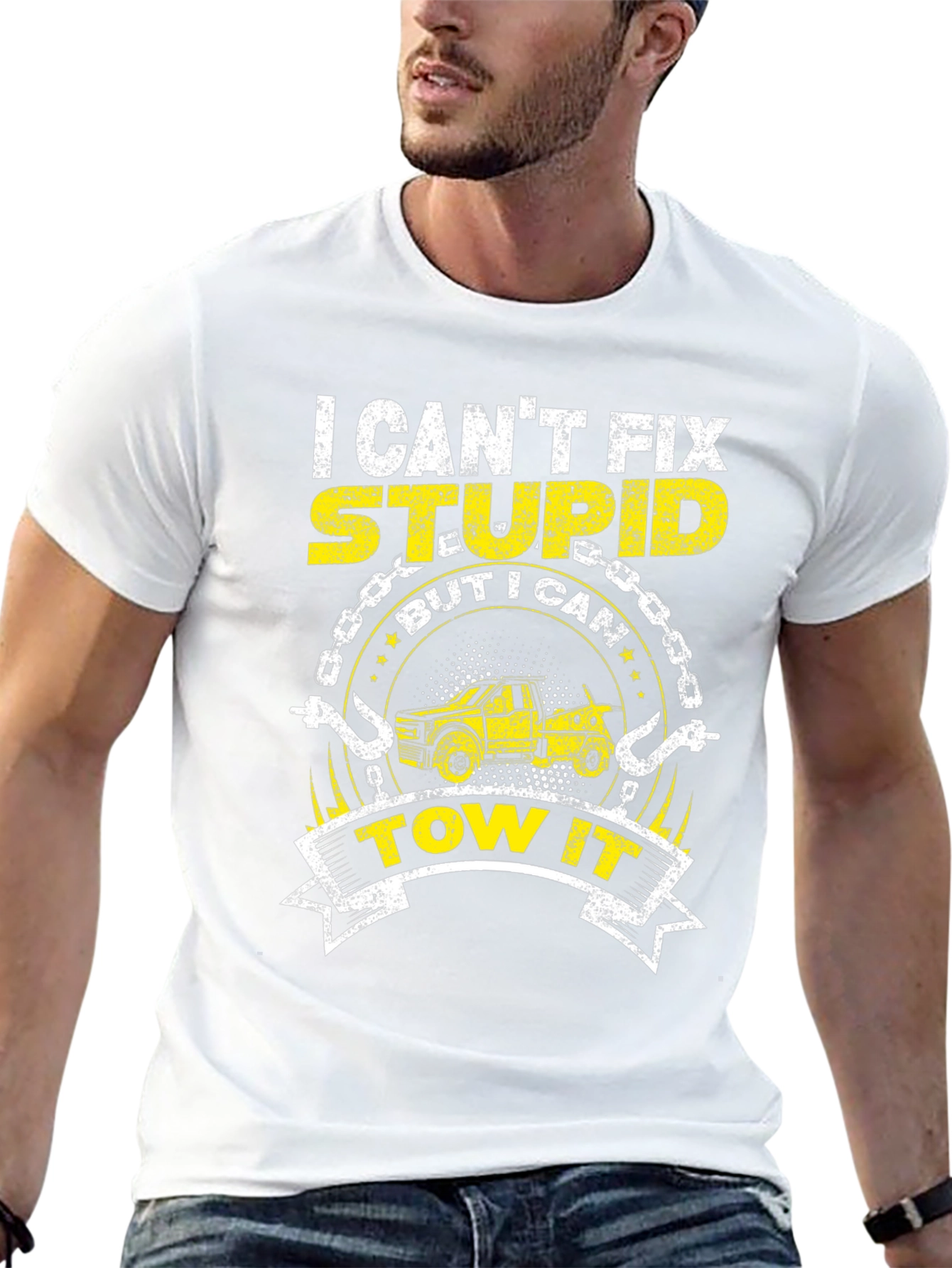 I Cant Fix Stupid Funny Tow Trucker T-Shirt