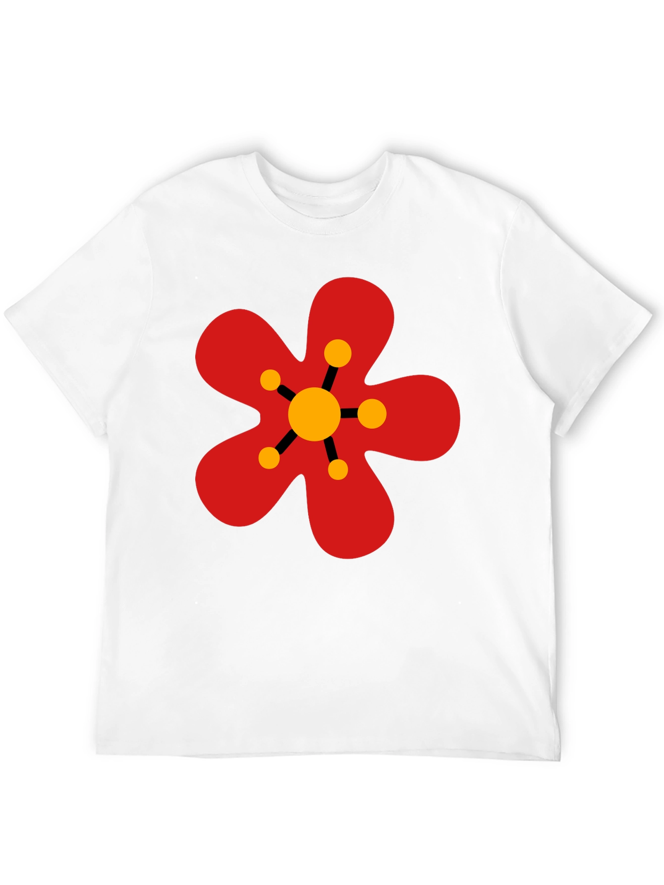 Retro Flower Power Graphic Tee - Black