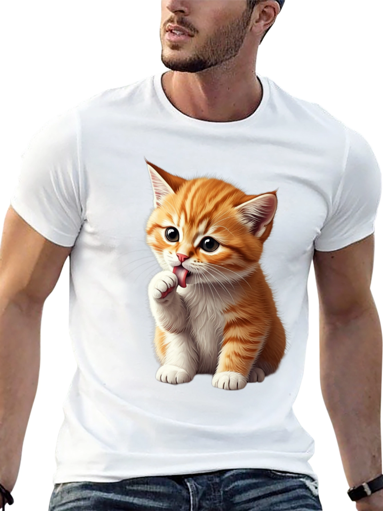 Cute Kitten Graphic Tee - Black Softstyle Shirt