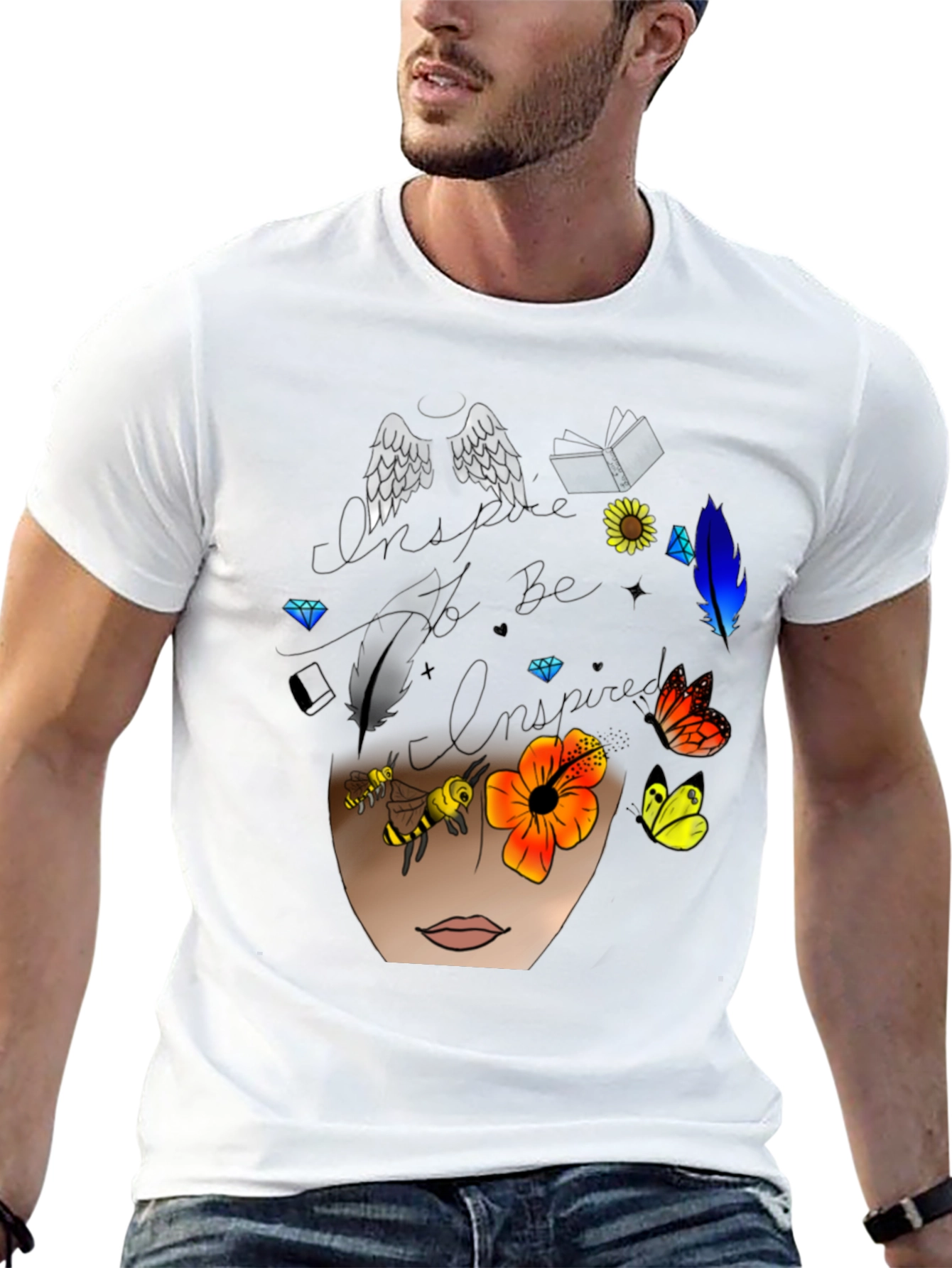 Inspire T-Shirt - Wings Flowers and Inspiration
