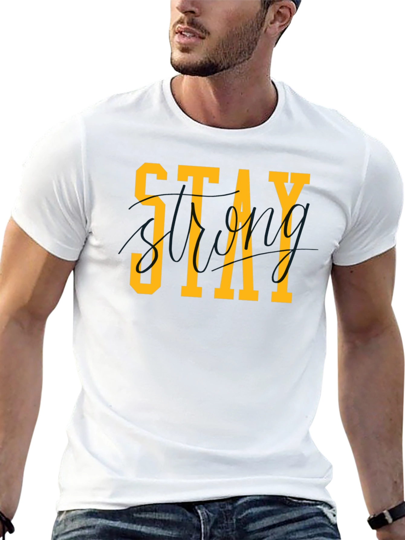 Stay Strong Graphic T-Shirt - Black