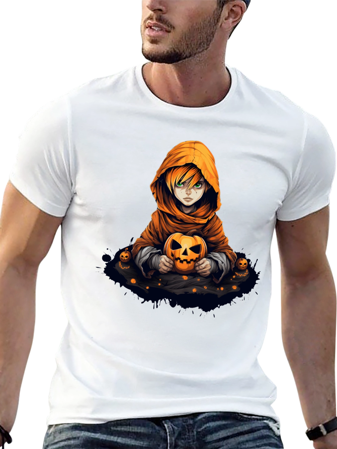 Halloween Anime Character Pumpkin T-Shirt