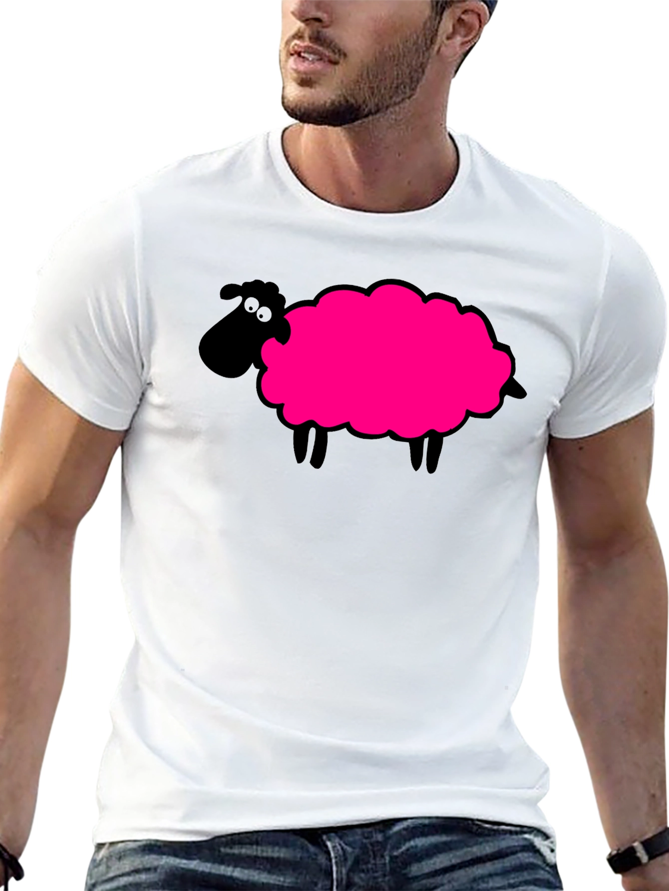 Novelty Sheep Graphic T-Shirt