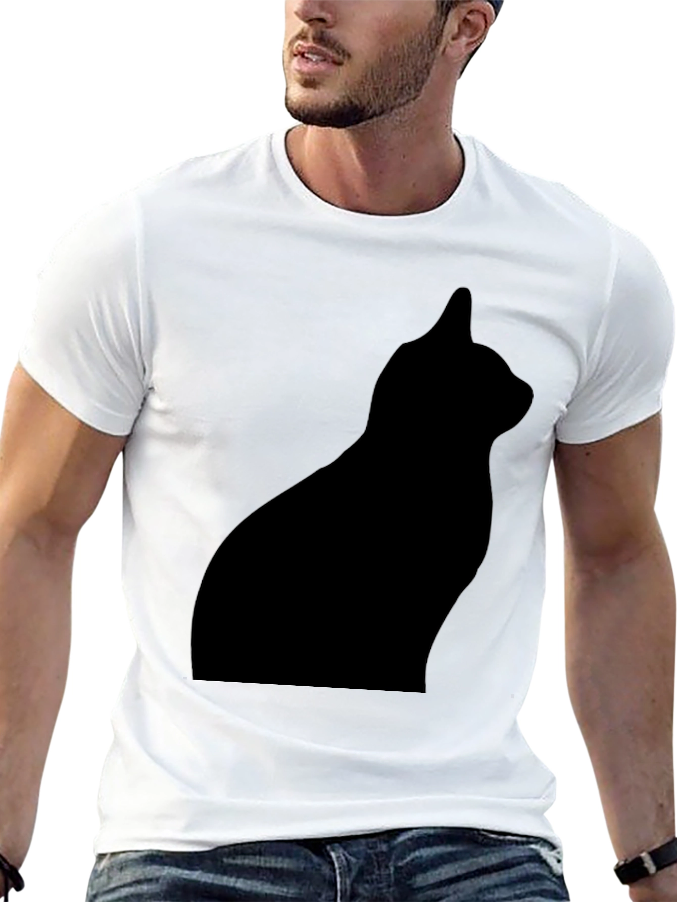 Black Cat Silhouette T-Shirt