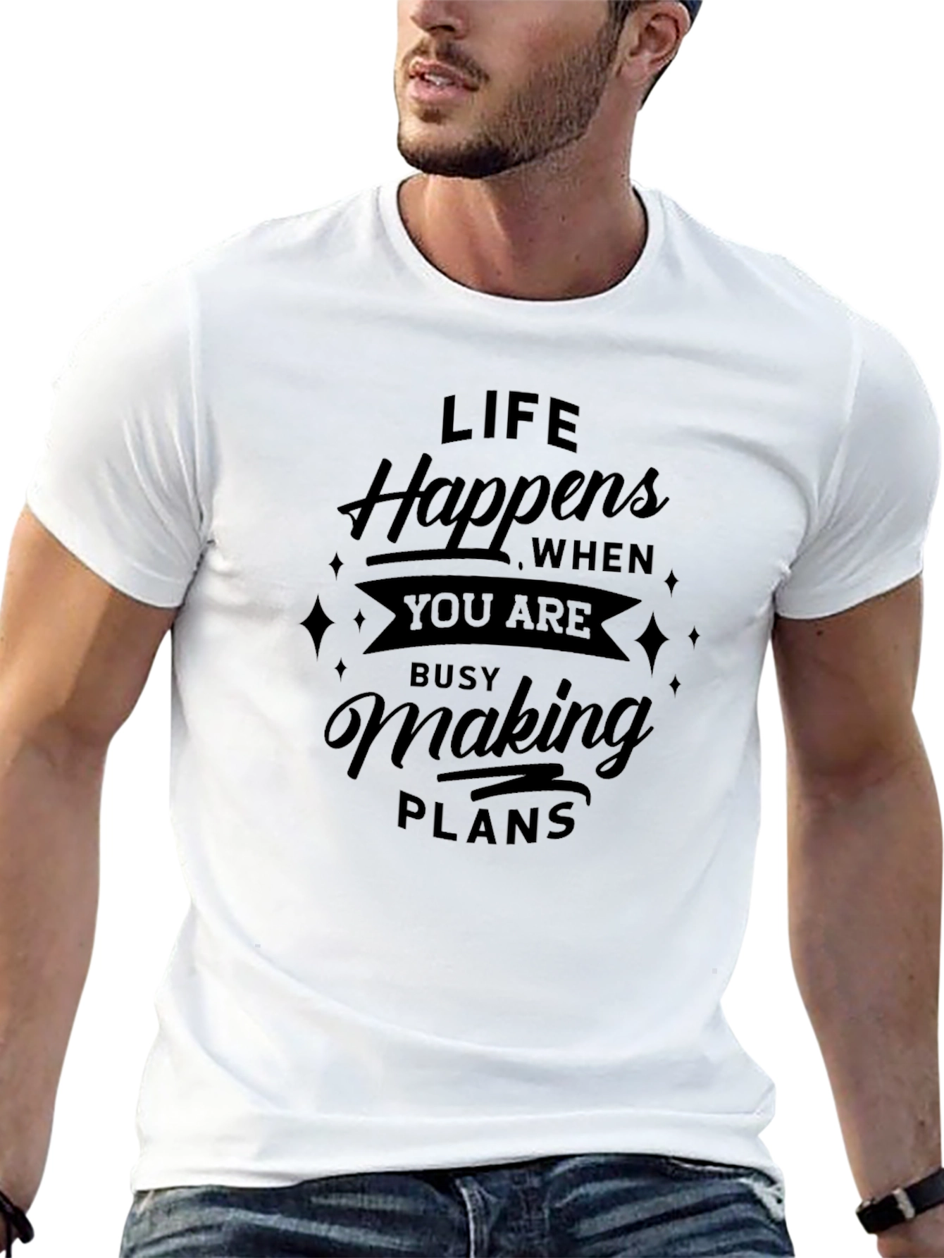 Life Happens Black Graphic Tee