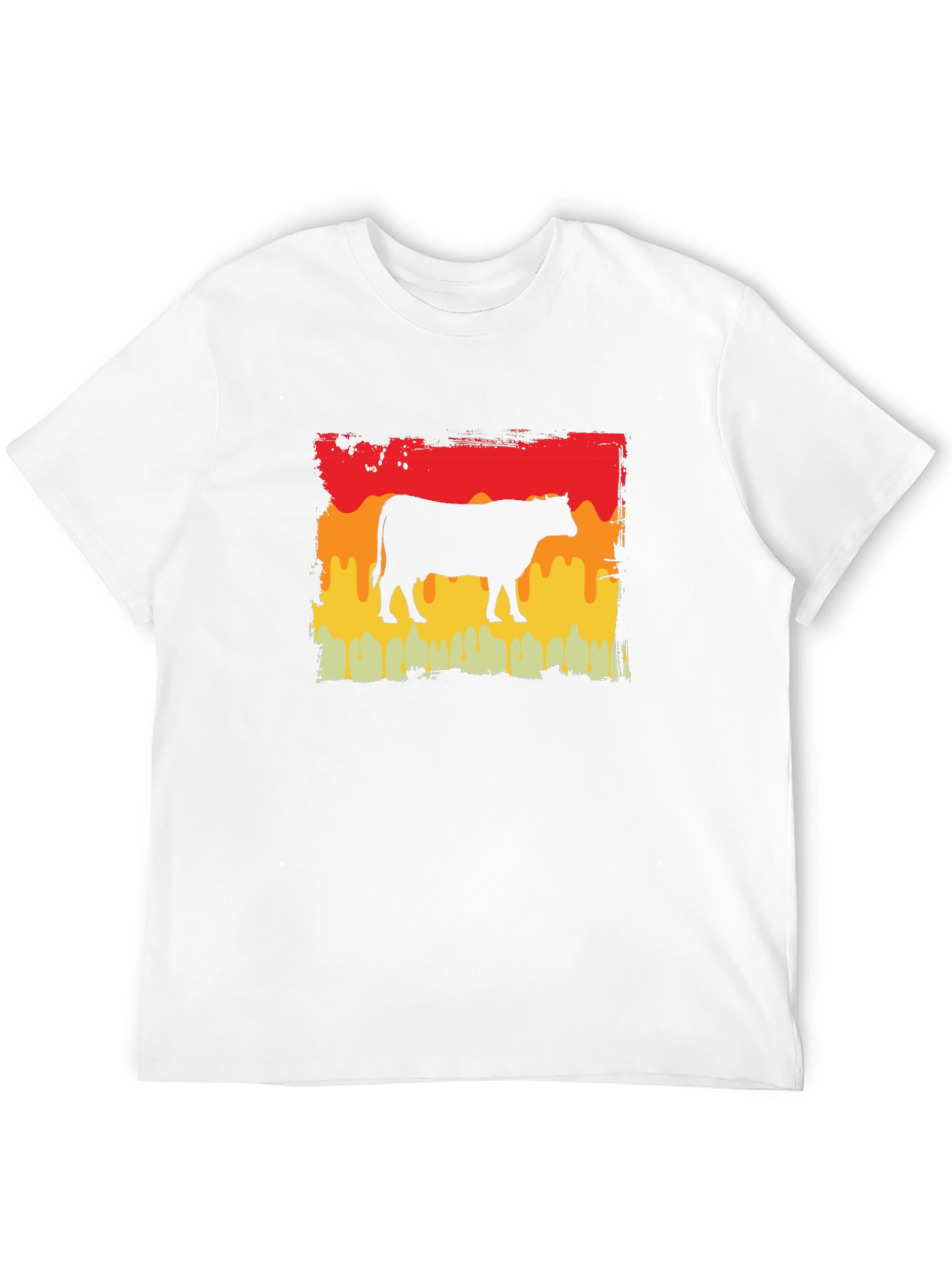 Retro Cow Graphic Tee - Black Unisex T-Shirt