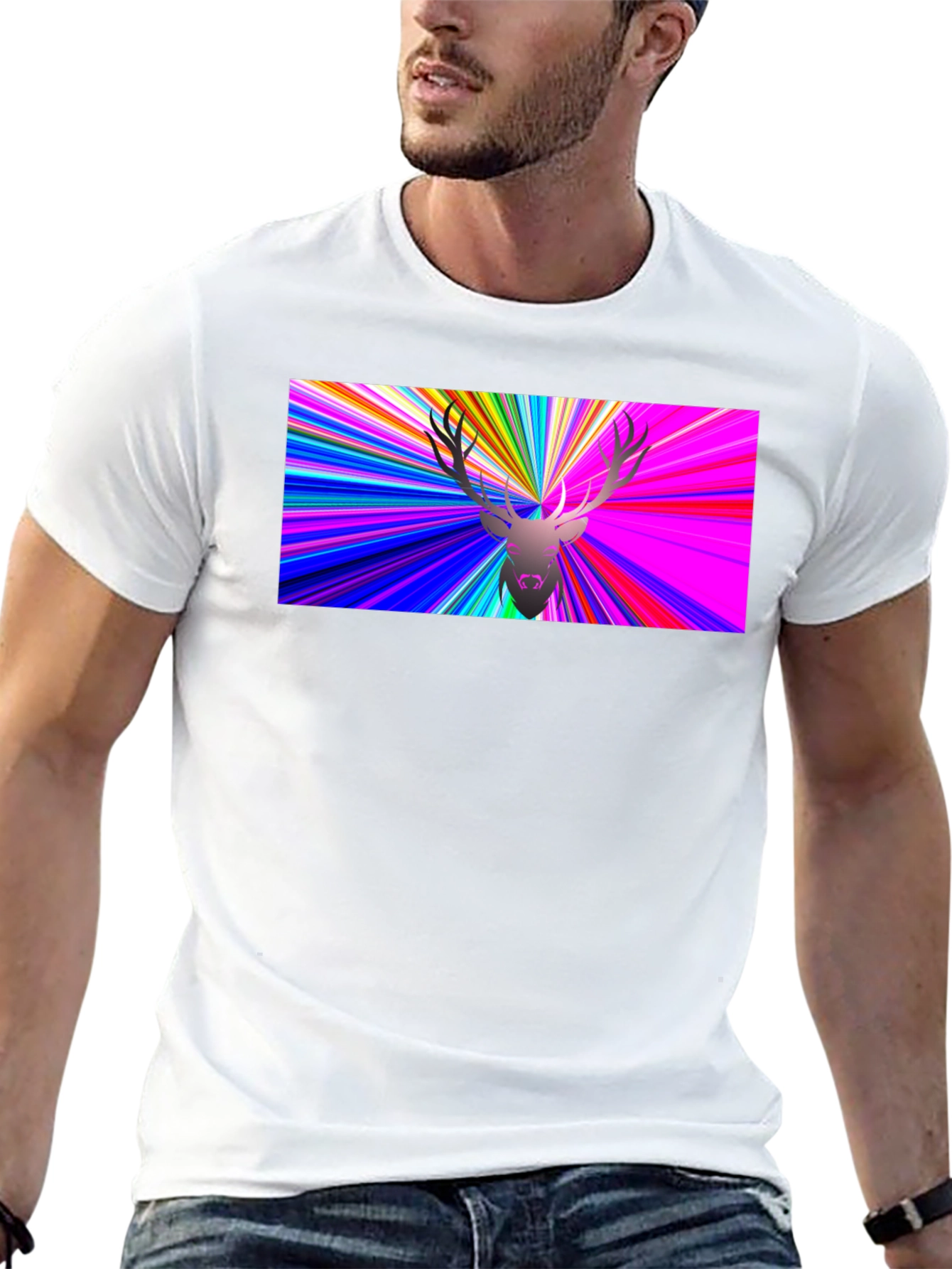 Psychedelic Deer Graphic T-Shirt