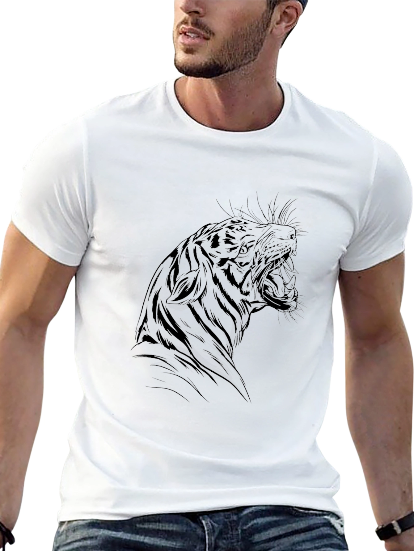 Tiger Graphic Tee - Mens Black T-Shirt