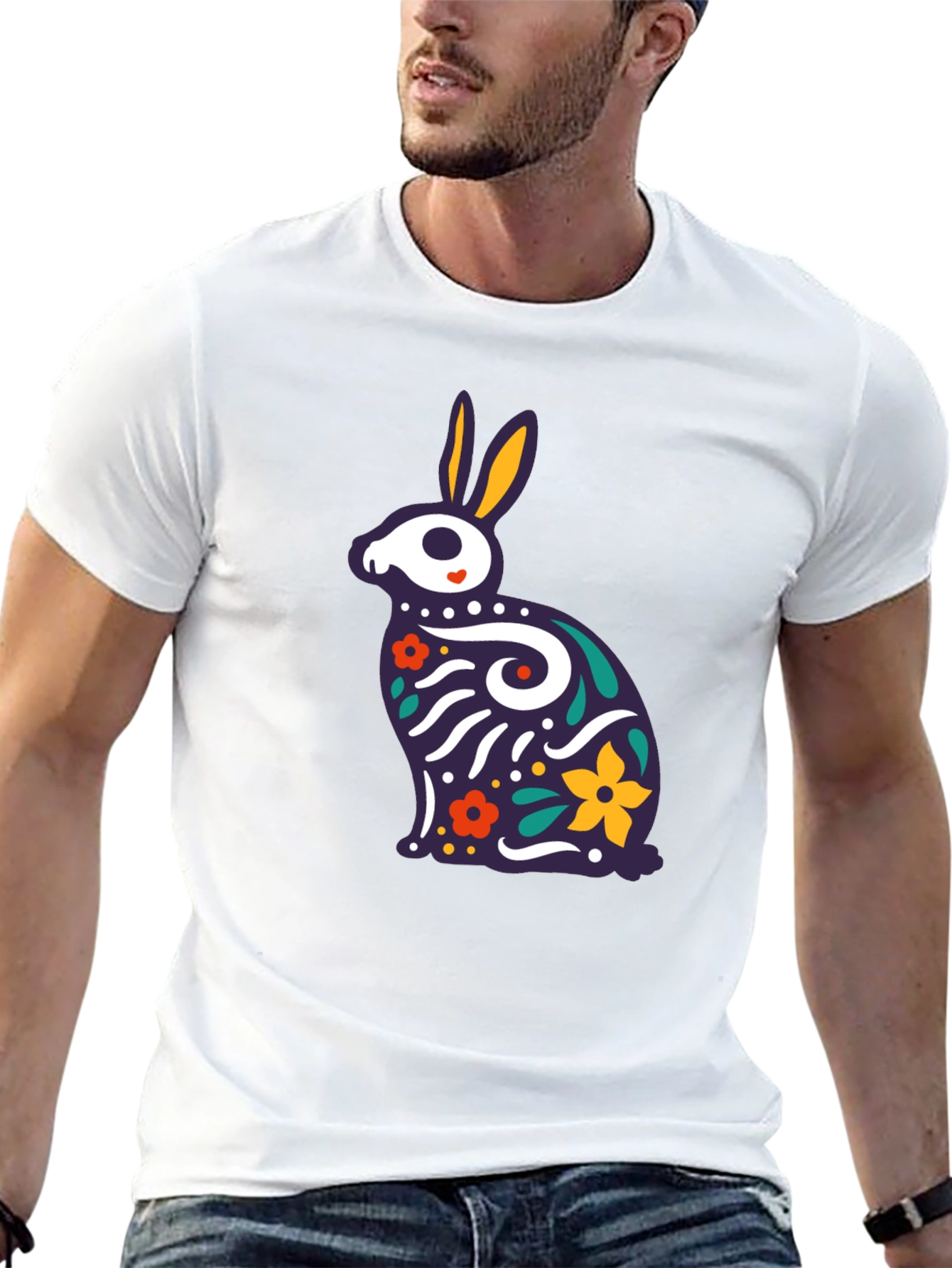 Rabbit Sugar Skull T-Shirt - Dia de los Muertos