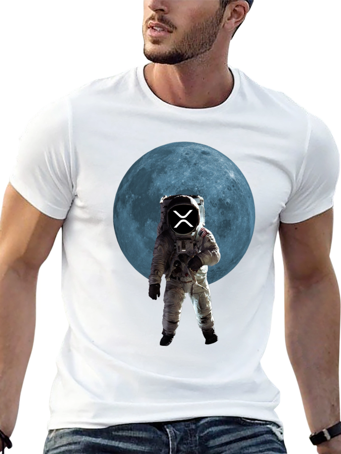 Astronaut Moon Graphic Tee - Black