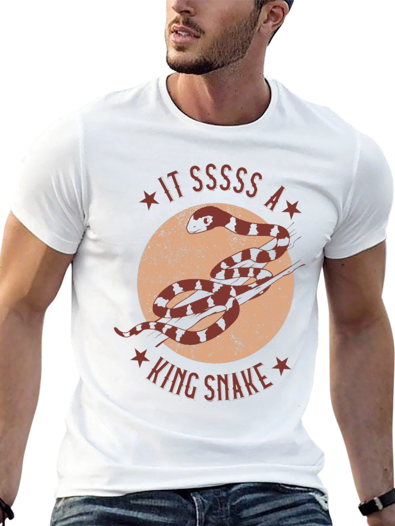 King Snake Graphic T-Shirt - Unique Animal Design