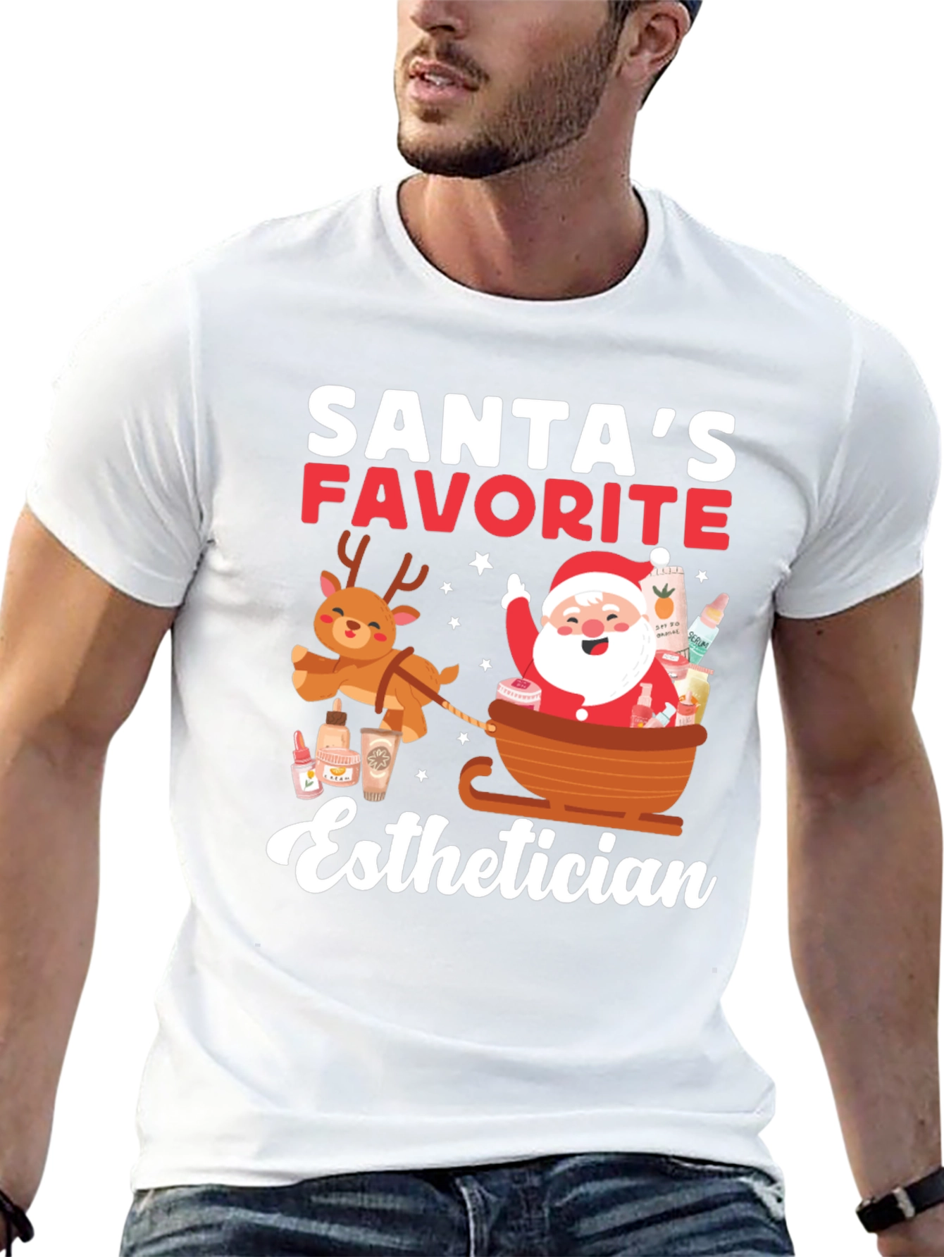 Santas Favorite Esthetician T-Shirt - Holiday Cheer!